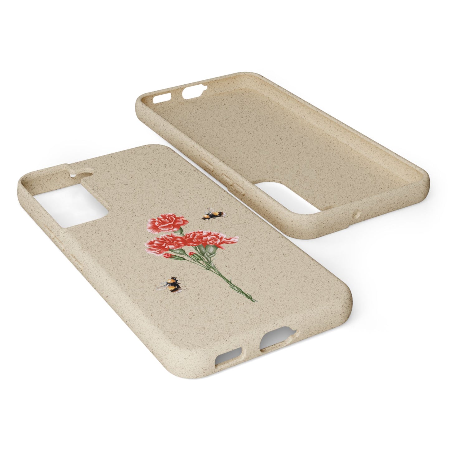Red Carnations Biodegradable Bamboo Phone Case