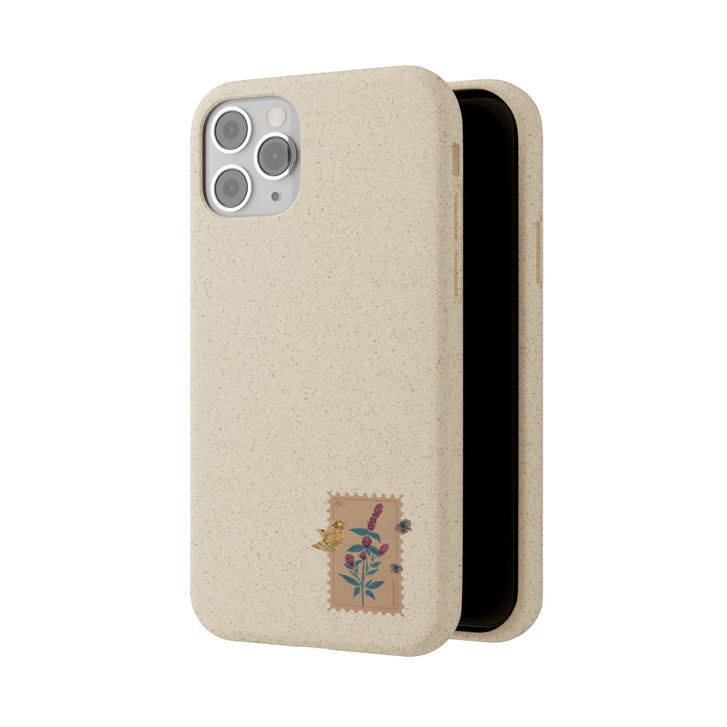 Timbre Menthe Poivrée Coque de Téléphone en Bambou Biodégradable