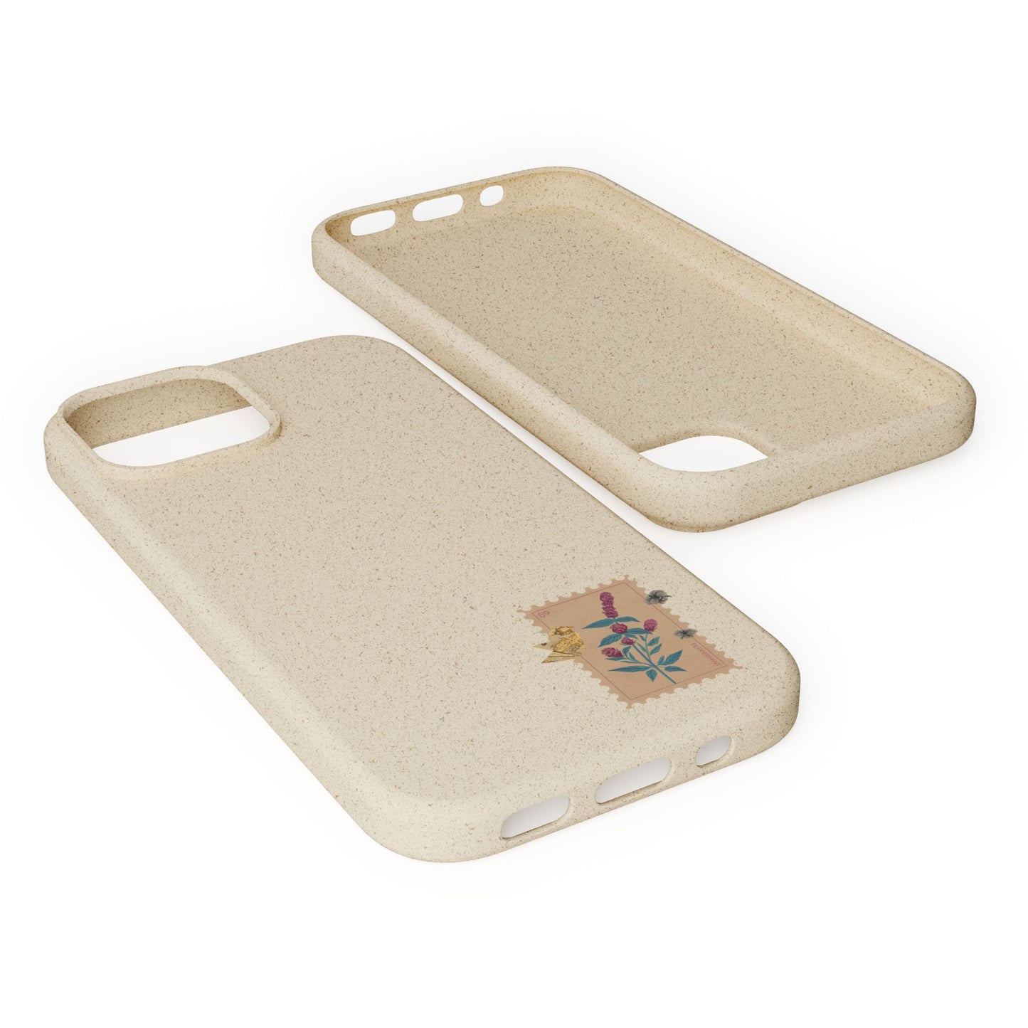 Timbre Menthe Poivrée Coque de Téléphone en Bambou Biodégradable