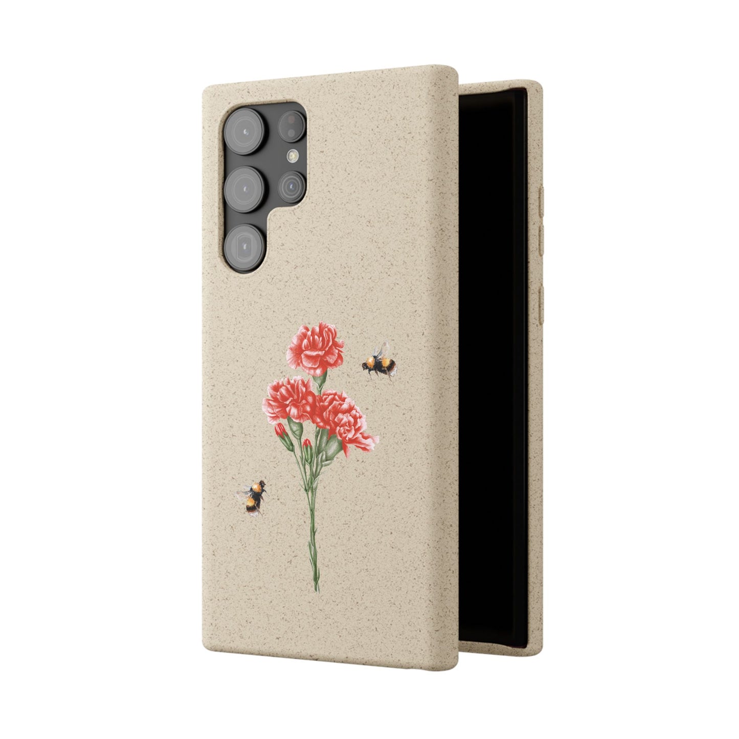 Red Carnations Biodegradable Bamboo Phone Case
