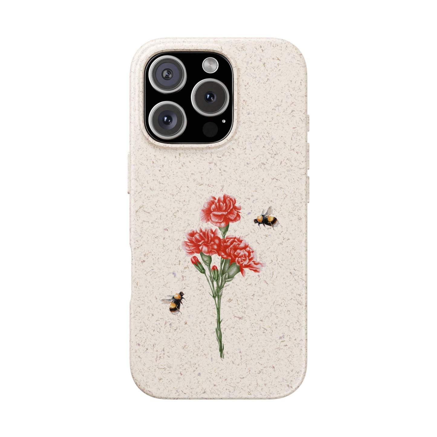Red Carnations Biodegradable Bamboo Phone Case