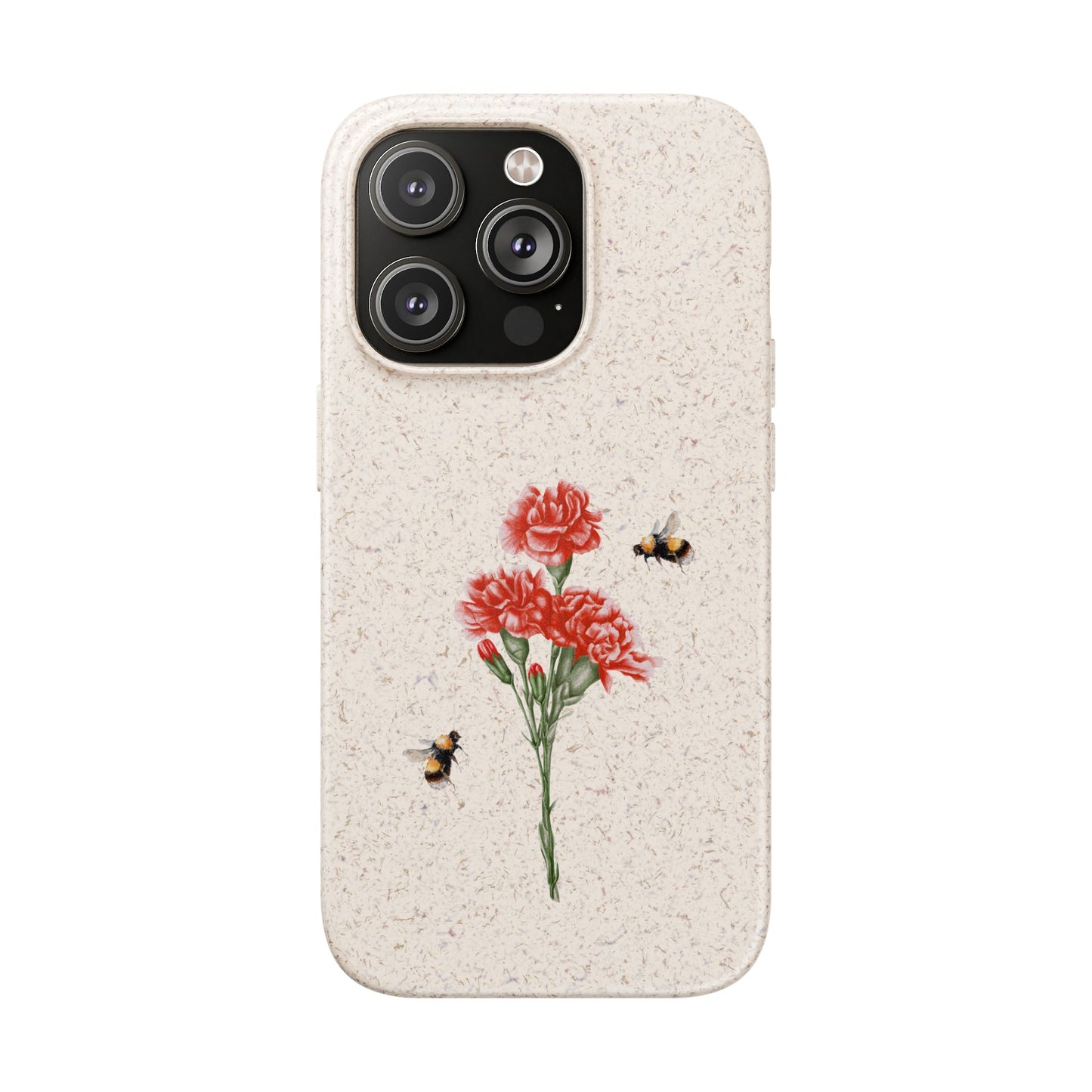 Red Carnations Biodegradable Bamboo Phone Case