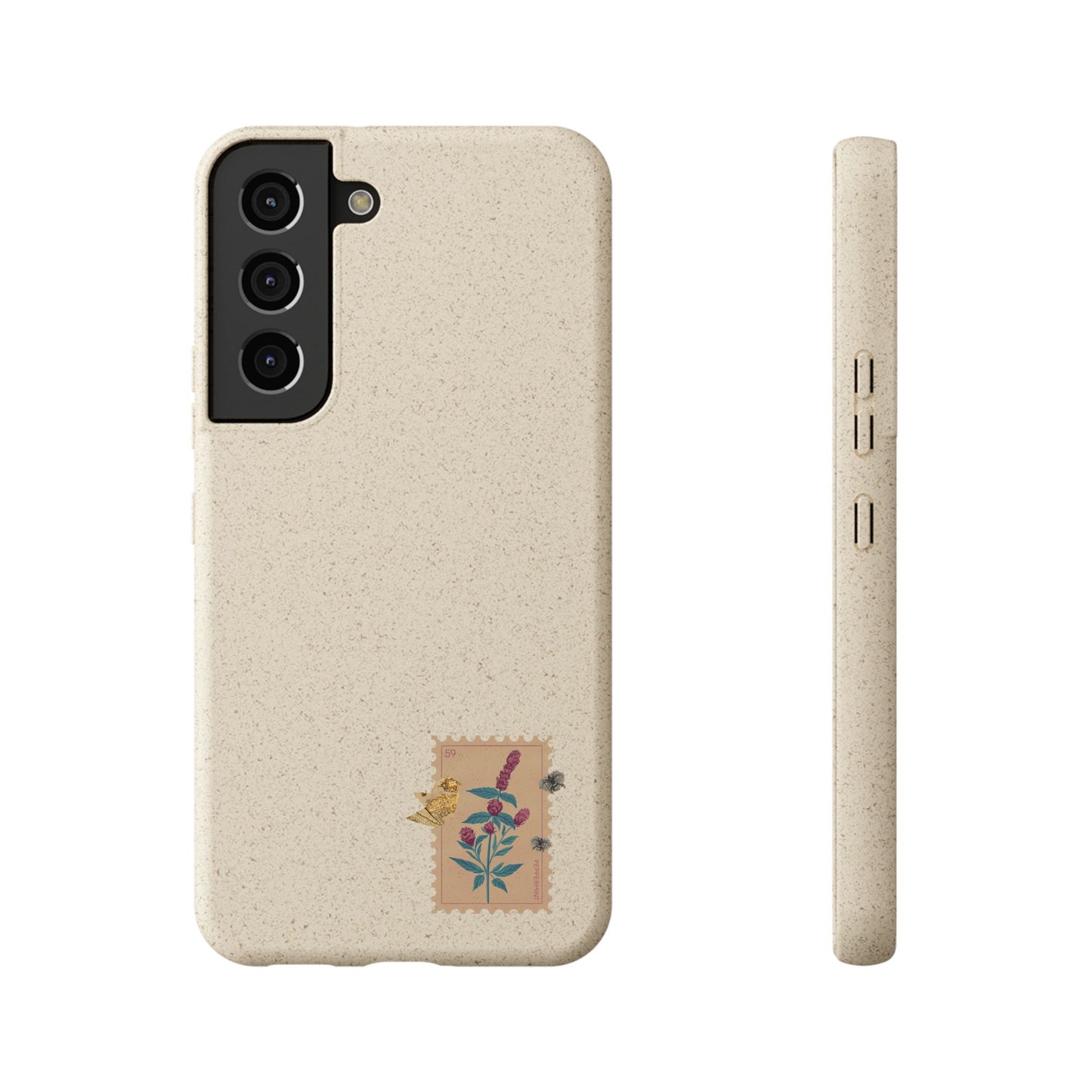 Timbre Menthe Poivrée Coque de Téléphone en Bambou Biodégradable