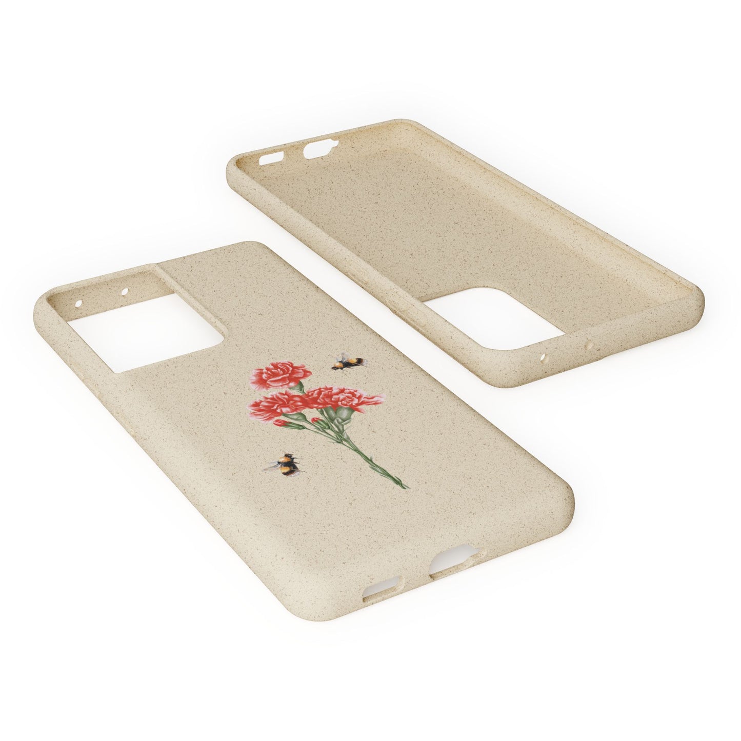 Red Carnations Biodegradable Bamboo Phone Case