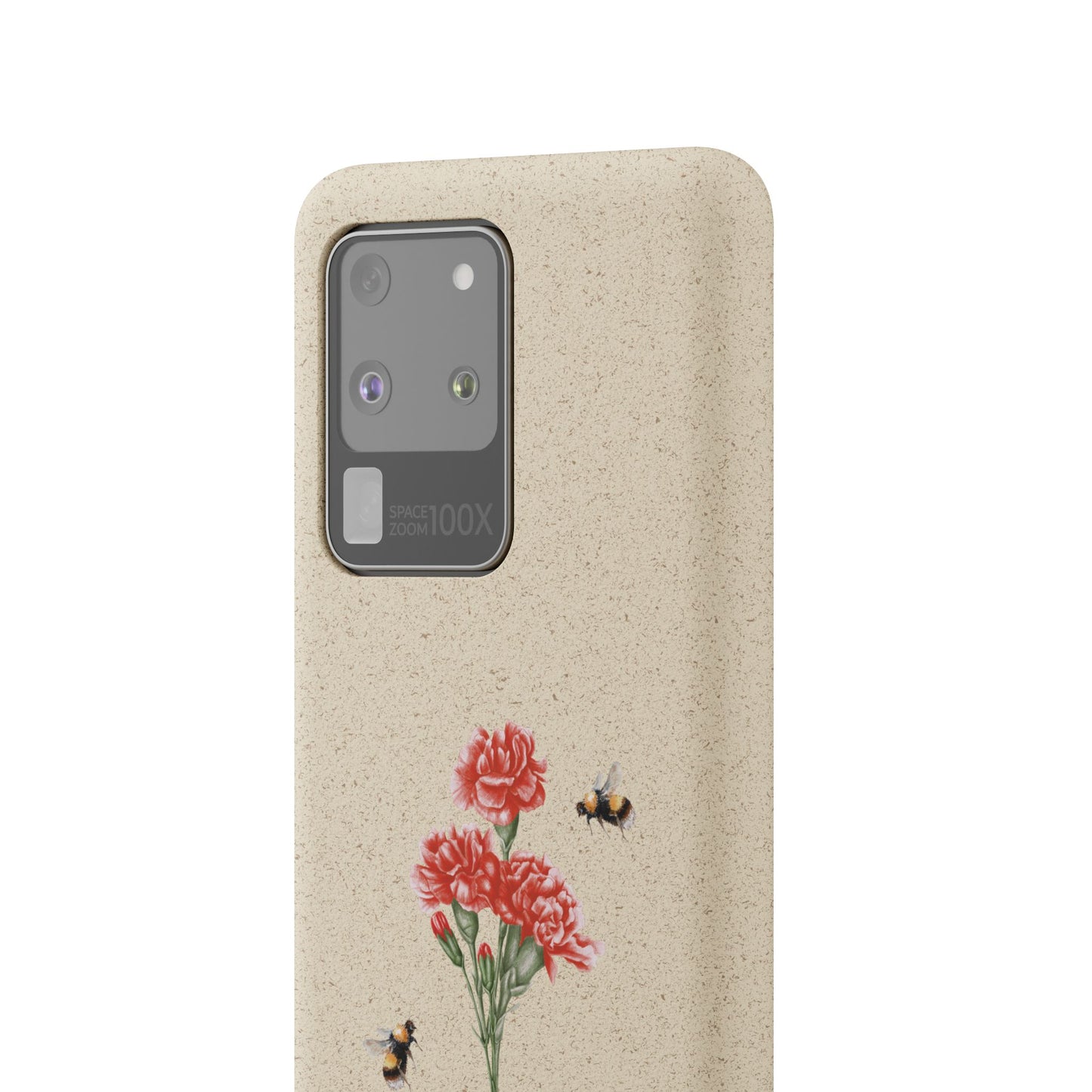 Red Carnations Biodegradable Bamboo Phone Case