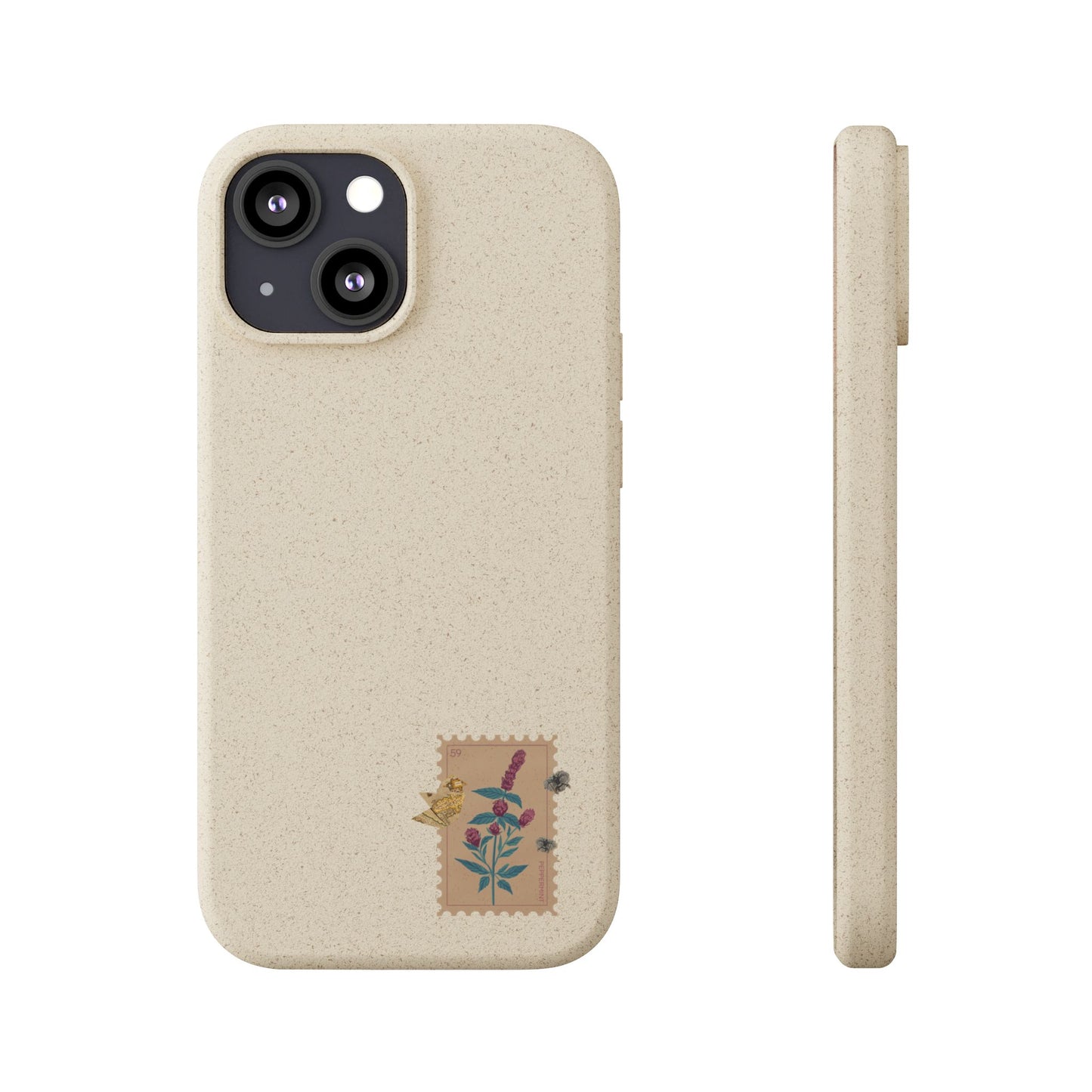 Timbre Menthe Poivrée Coque de Téléphone en Bambou Biodégradable