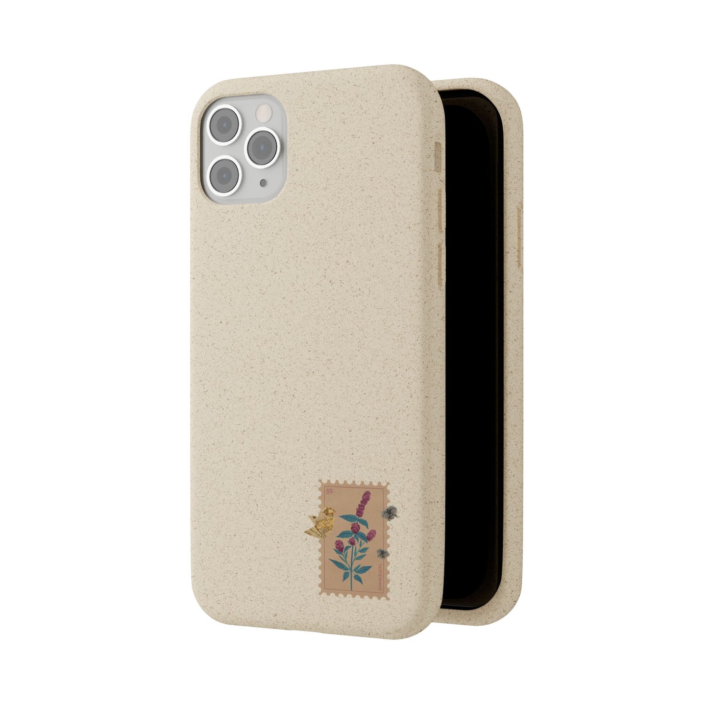 Timbre Menthe Poivrée Coque de Téléphone en Bambou Biodégradable