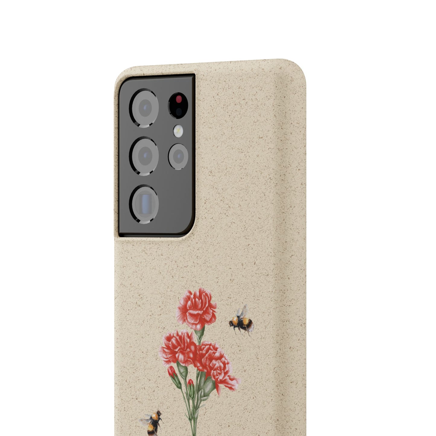 Red Carnations Biodegradable Bamboo Phone Case