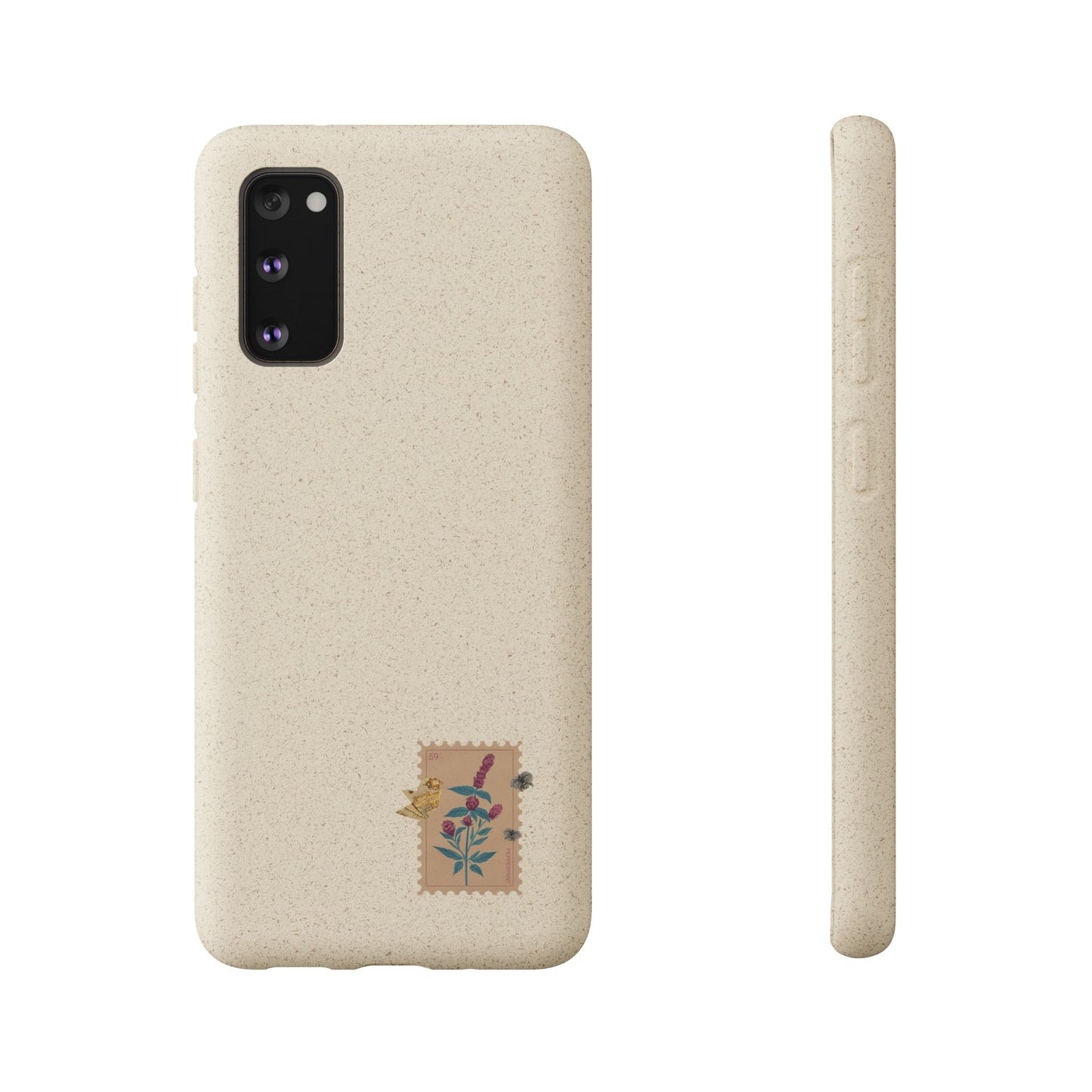 Timbre Menthe Poivrée Coque de Téléphone en Bambou Biodégradable