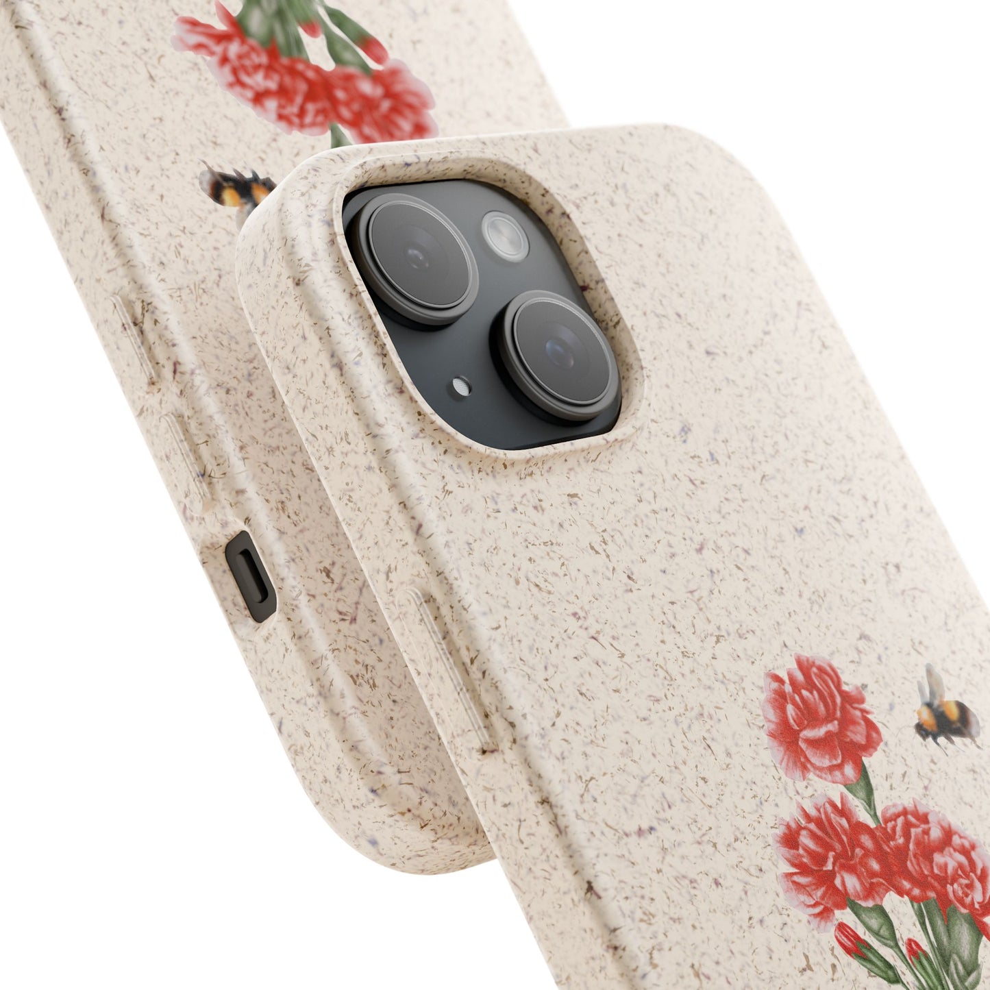 Red Carnations Biodegradable Bamboo Phone Case