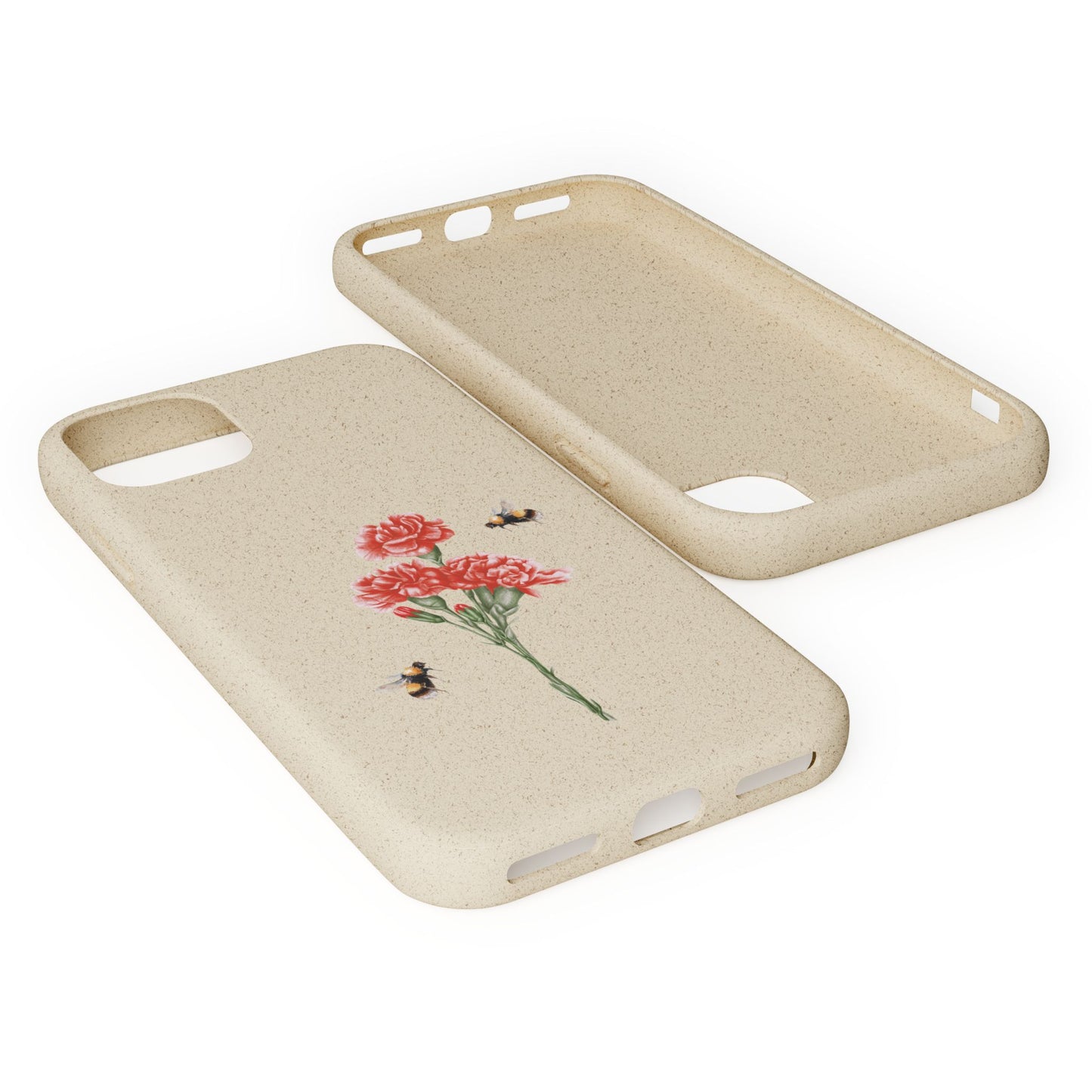 Red Carnations Biodegradable Bamboo Phone Case