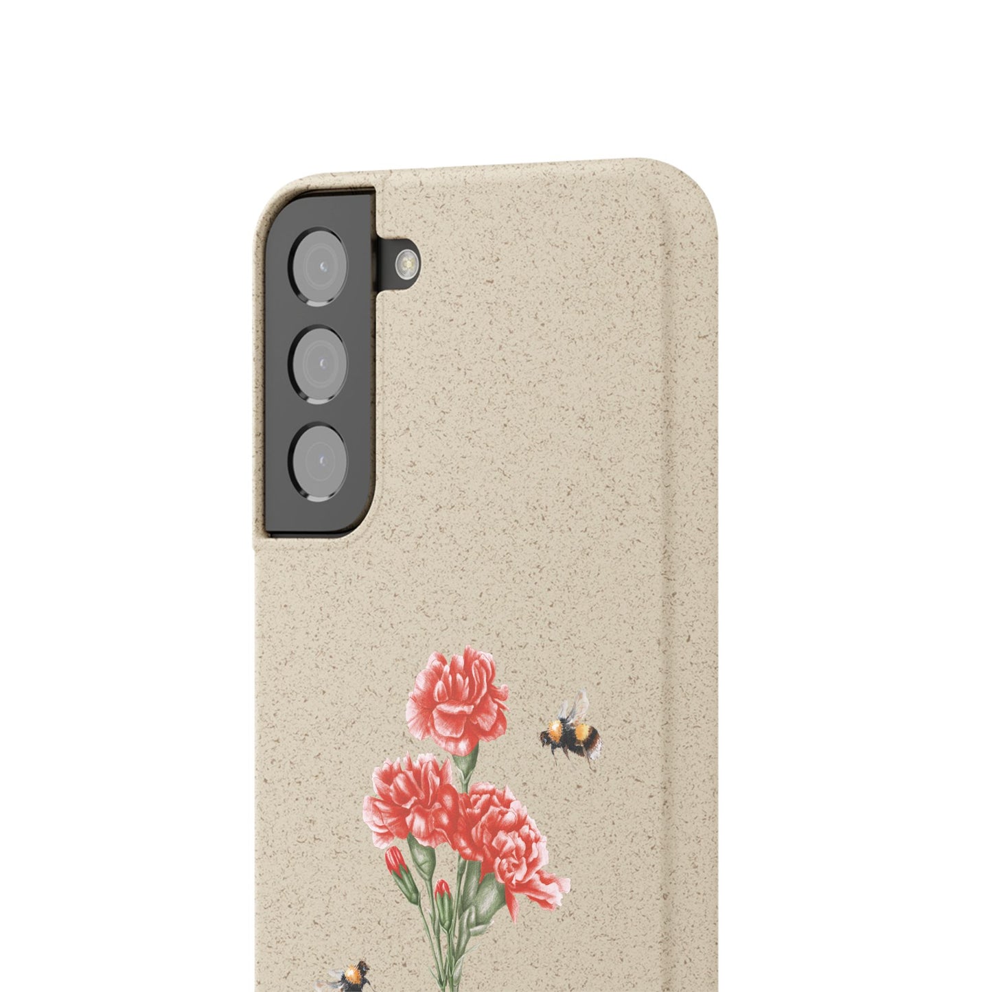 Red Carnations Biodegradable Bamboo Phone Case