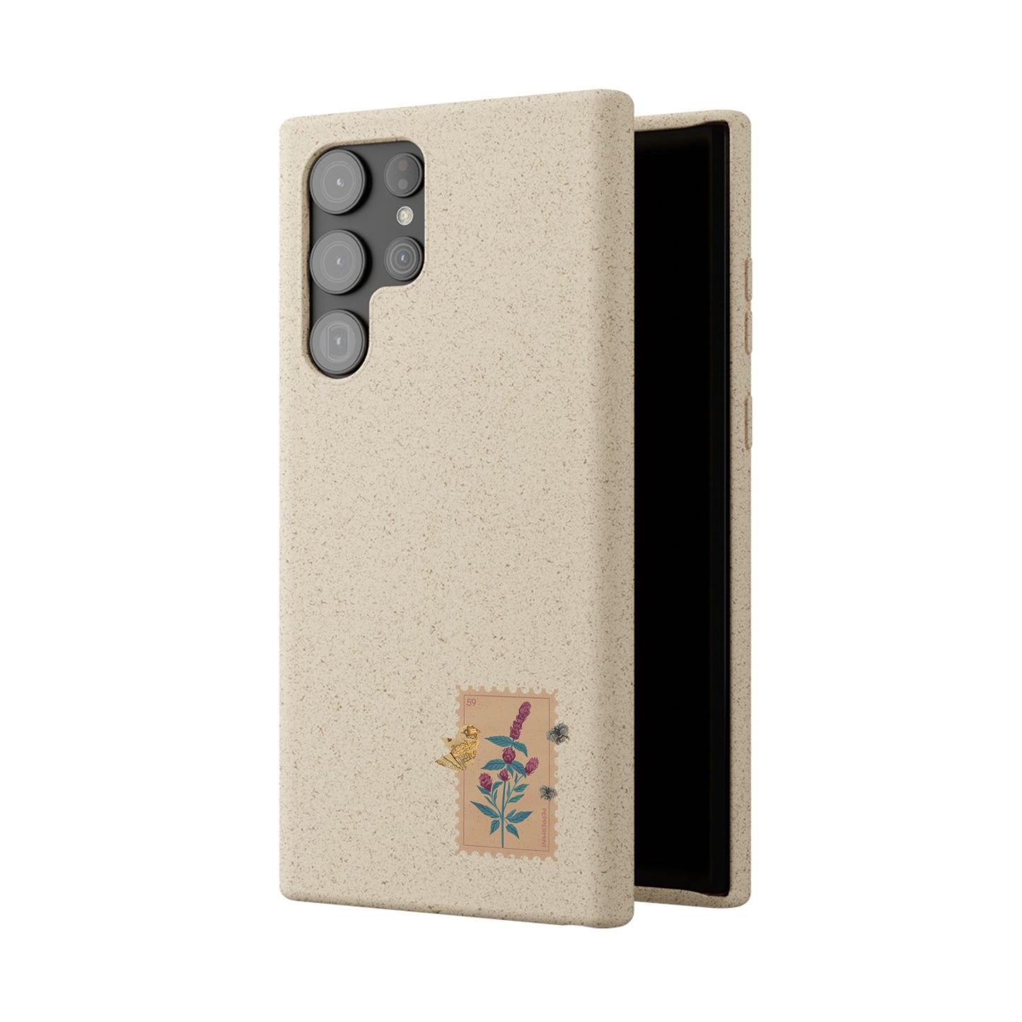 Timbre Menthe Poivrée Coque de Téléphone en Bambou Biodégradable