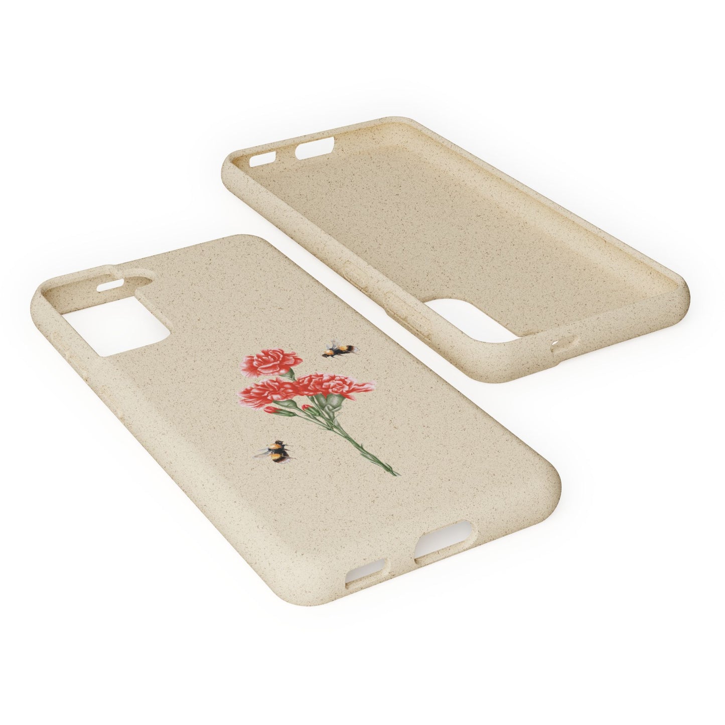 Red Carnations Biodegradable Bamboo Phone Case