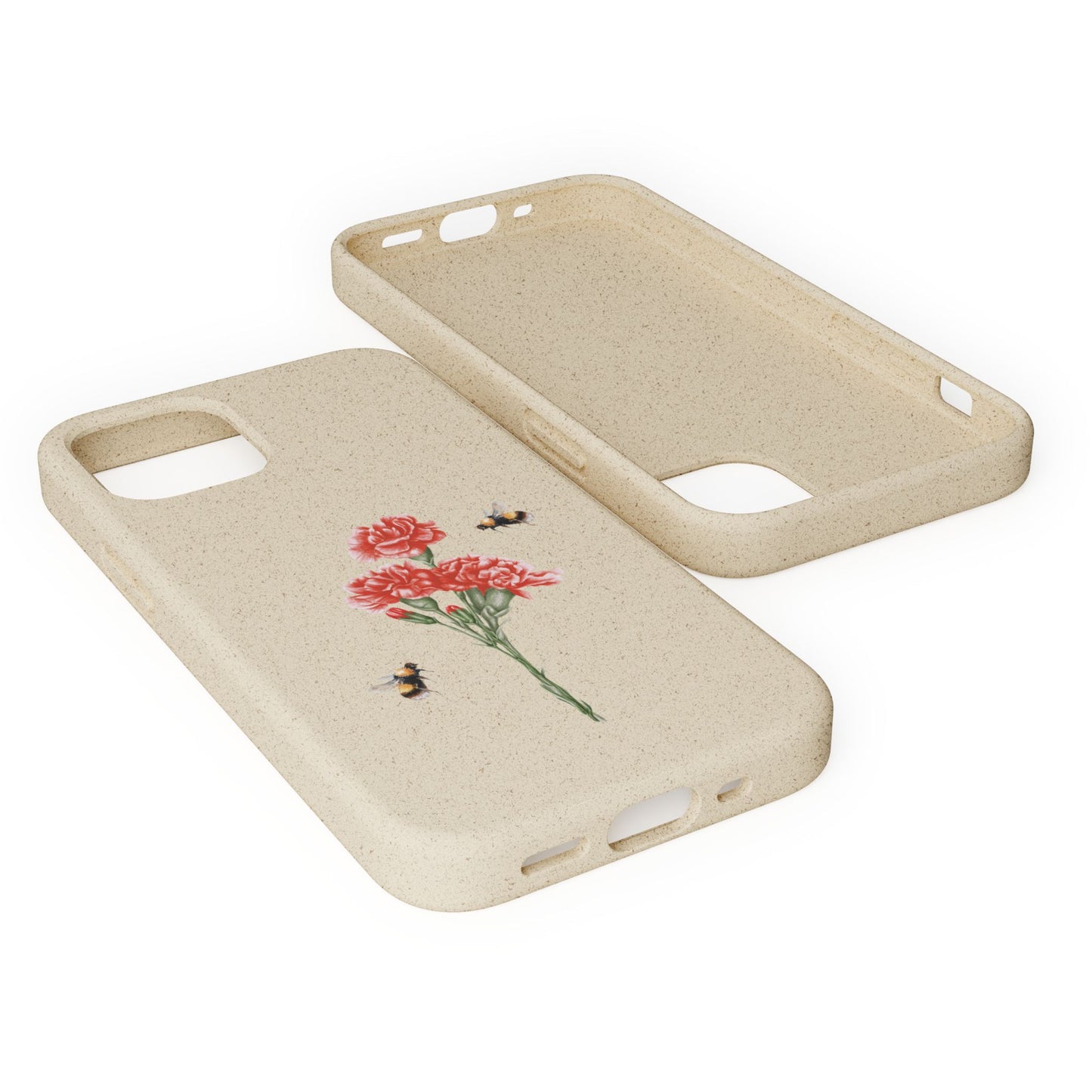 Red Carnations Biodegradable Bamboo Phone Case
