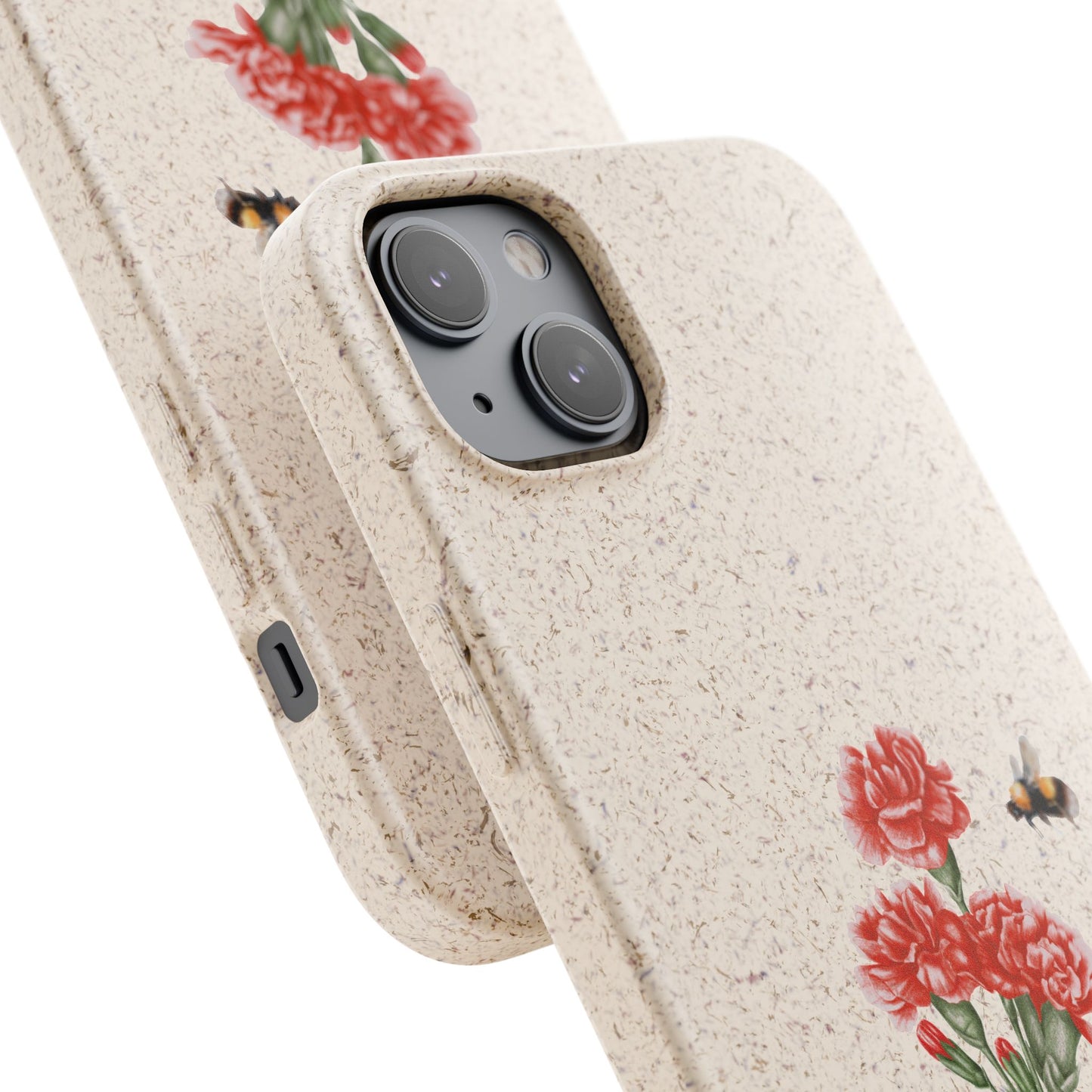 Red Carnations Biodegradable Bamboo Phone Case