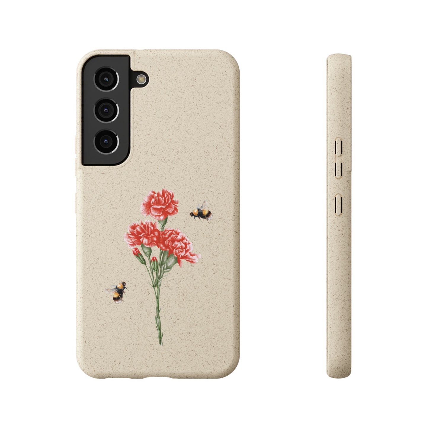 Red Carnations Biodegradable Bamboo Phone Case
