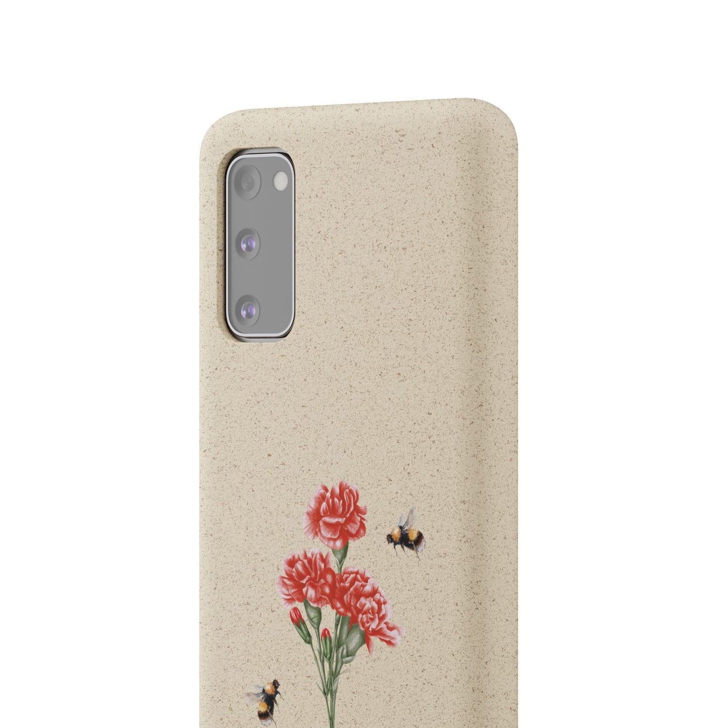Red Carnations Biodegradable Bamboo Phone Case