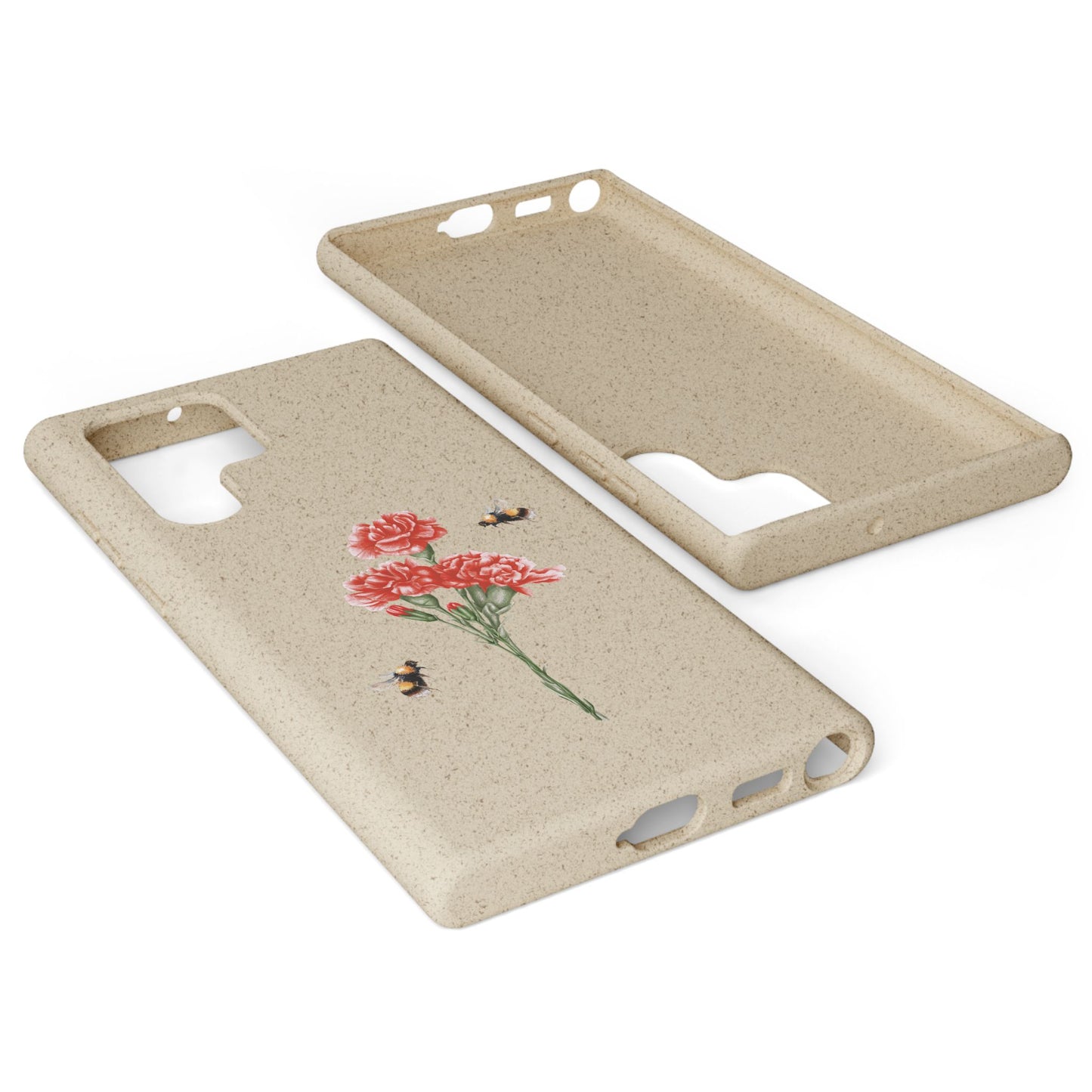 Red Carnations Biodegradable Bamboo Phone Case