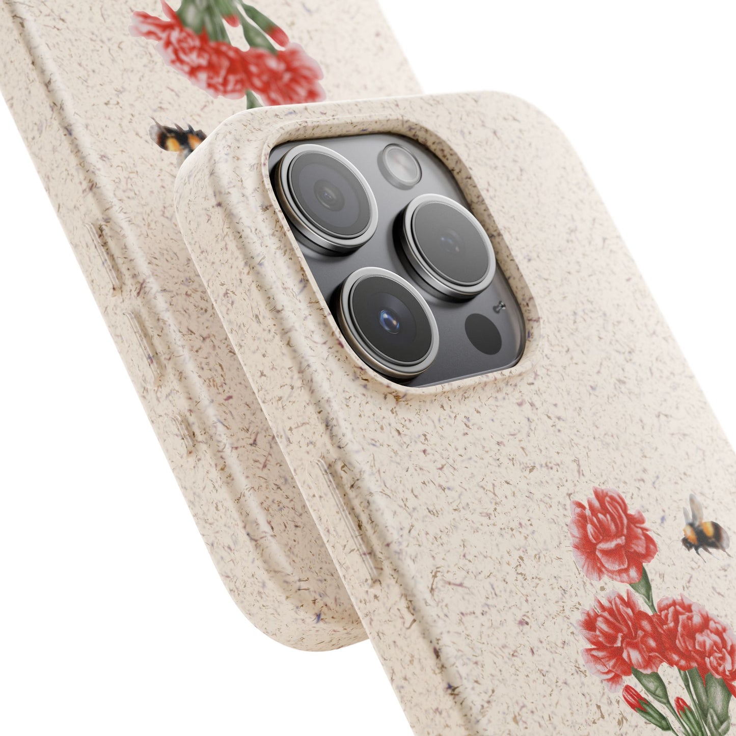 Red Carnations Biodegradable Bamboo Phone Case