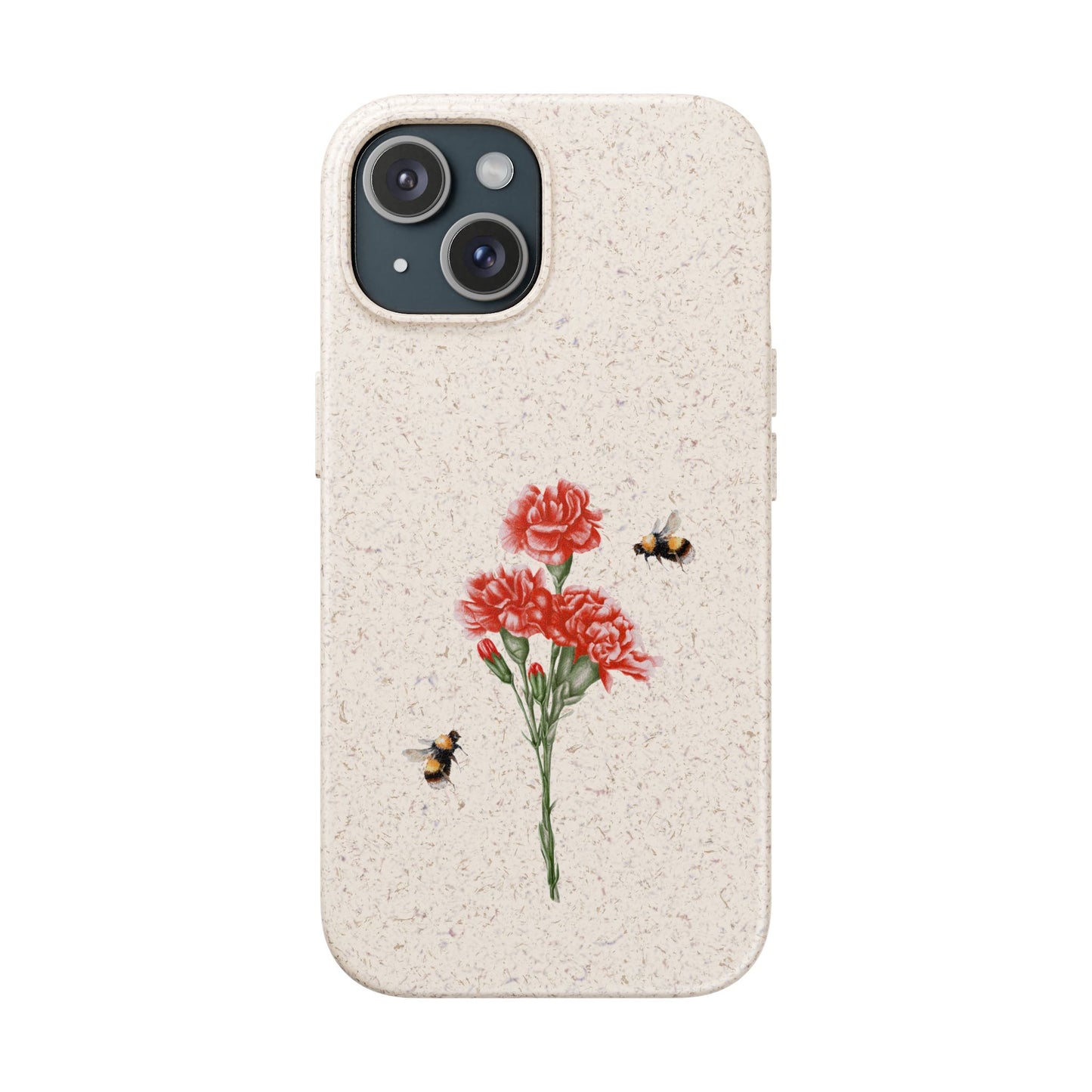 Red Carnations Biodegradable Bamboo Phone Case