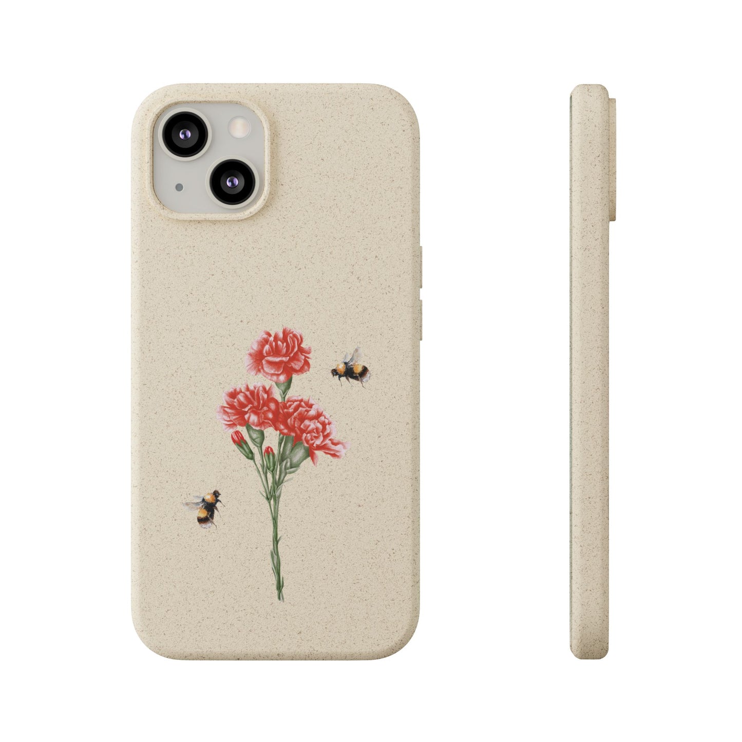 Red Carnations Biodegradable Bamboo Phone Case