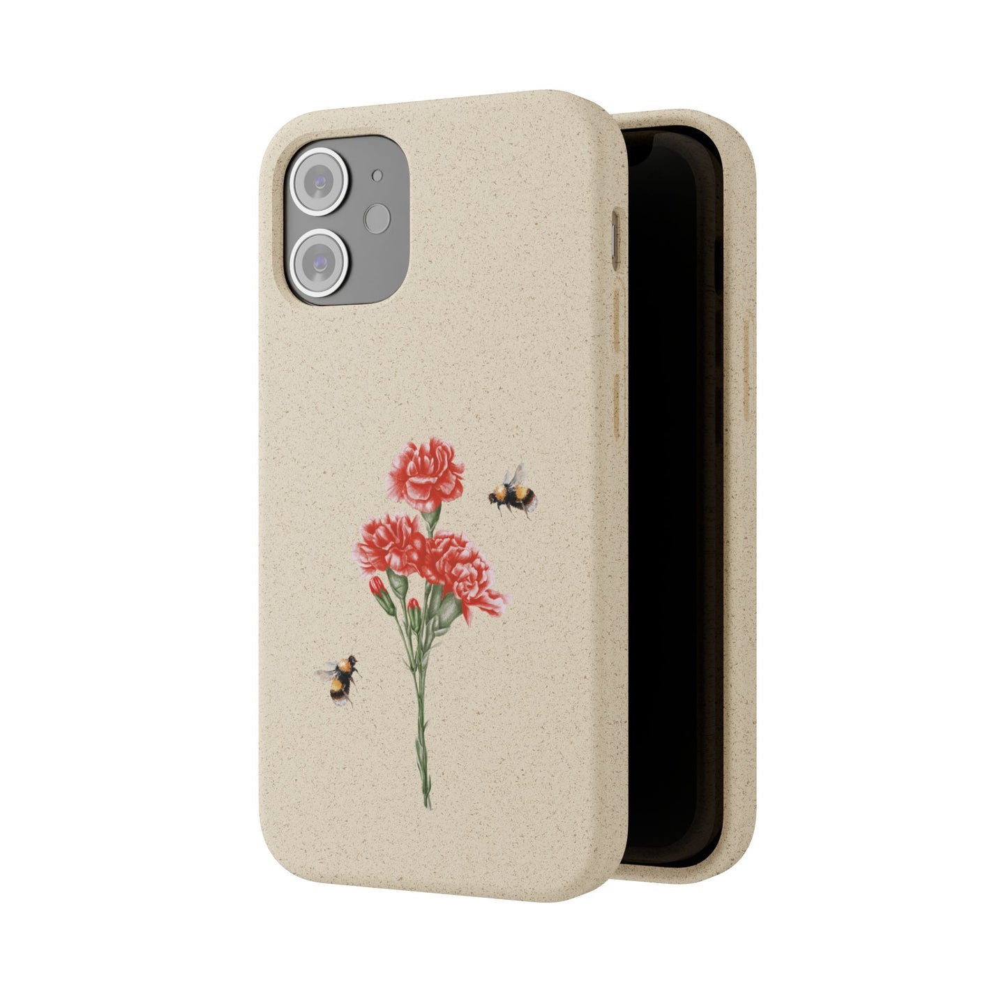 Red Carnations Biodegradable Bamboo Phone Case