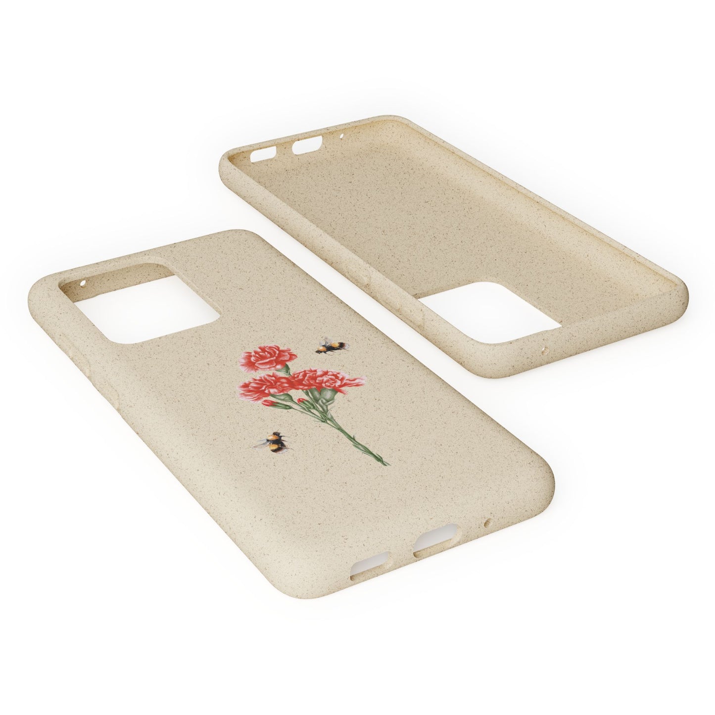 Red Carnations Biodegradable Bamboo Phone Case