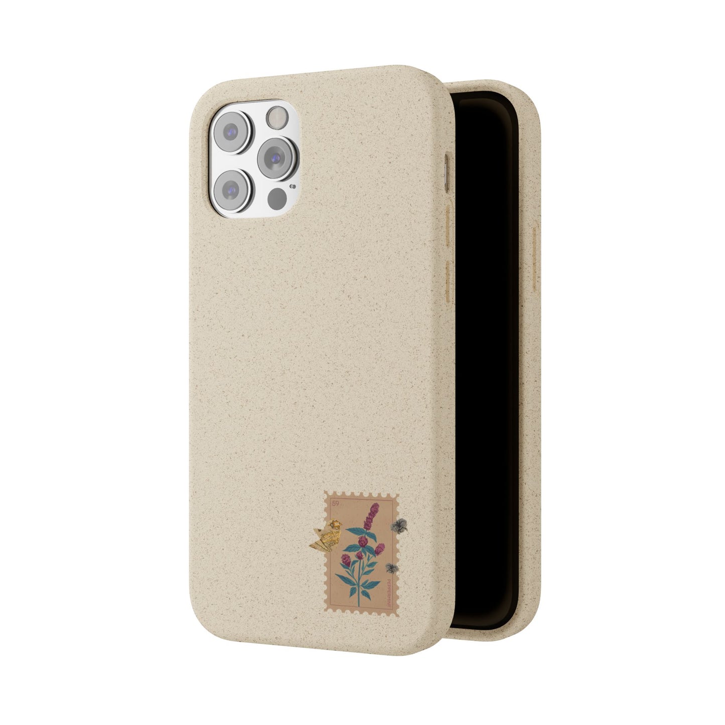 Timbre Menthe Poivrée Coque de Téléphone en Bambou Biodégradable