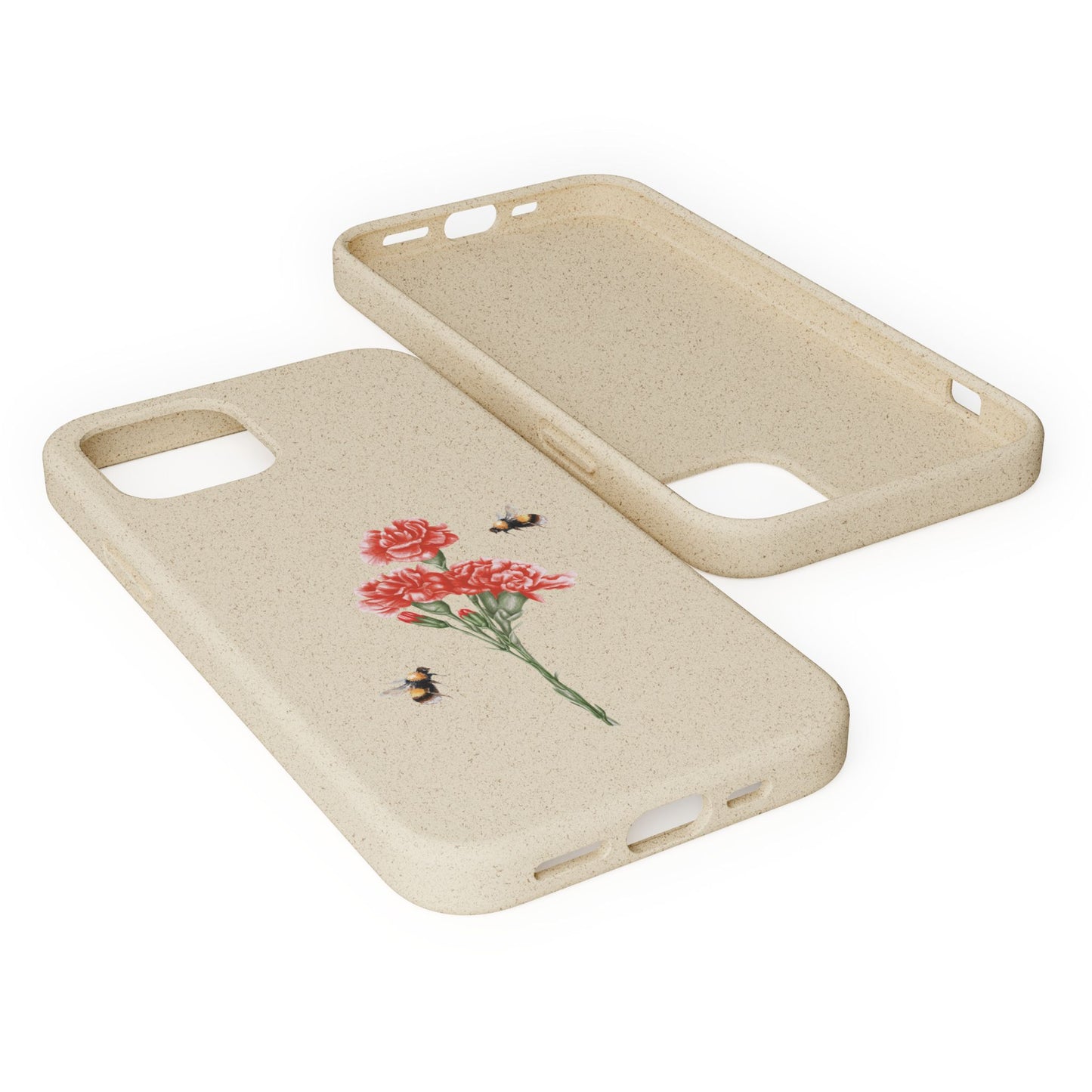 Red Carnations Biodegradable Bamboo Phone Case