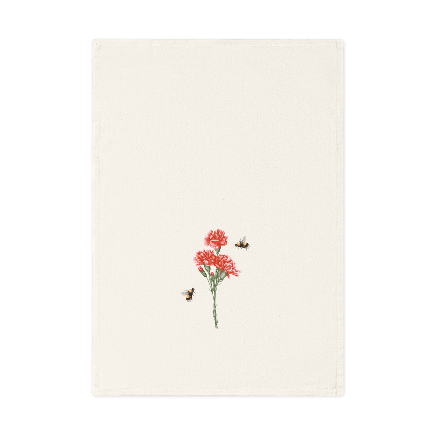 Red Carnations Organic Cotton Tea Towel