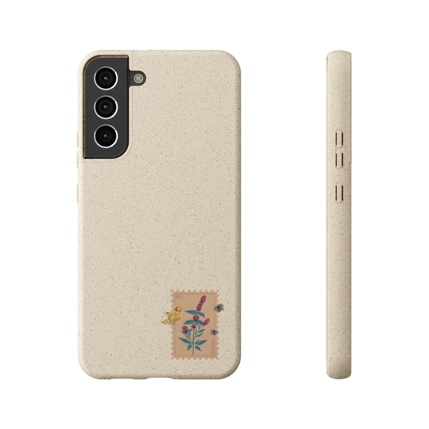 Timbre Menthe Poivrée Coque de Téléphone en Bambou Biodégradable