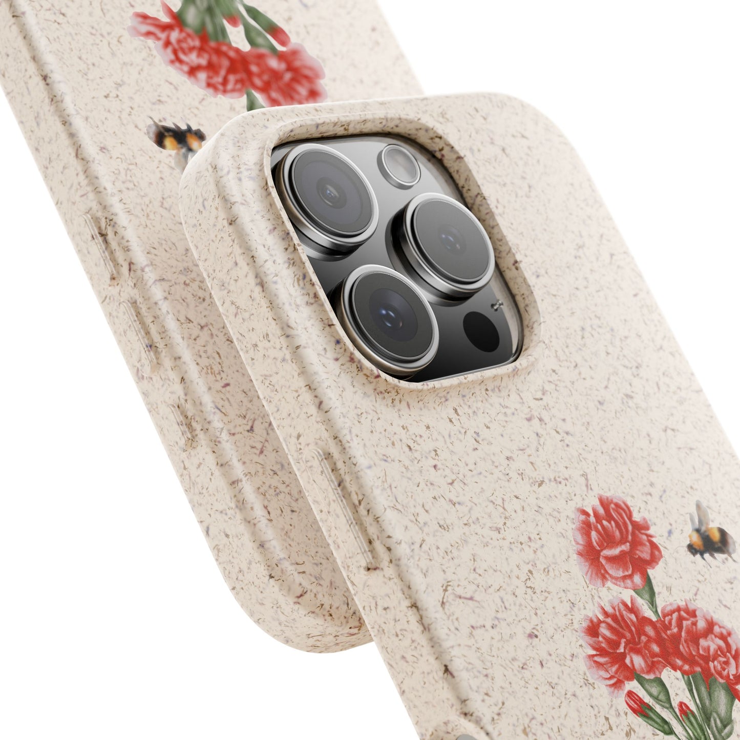 Red Carnations Biodegradable Bamboo Phone Case