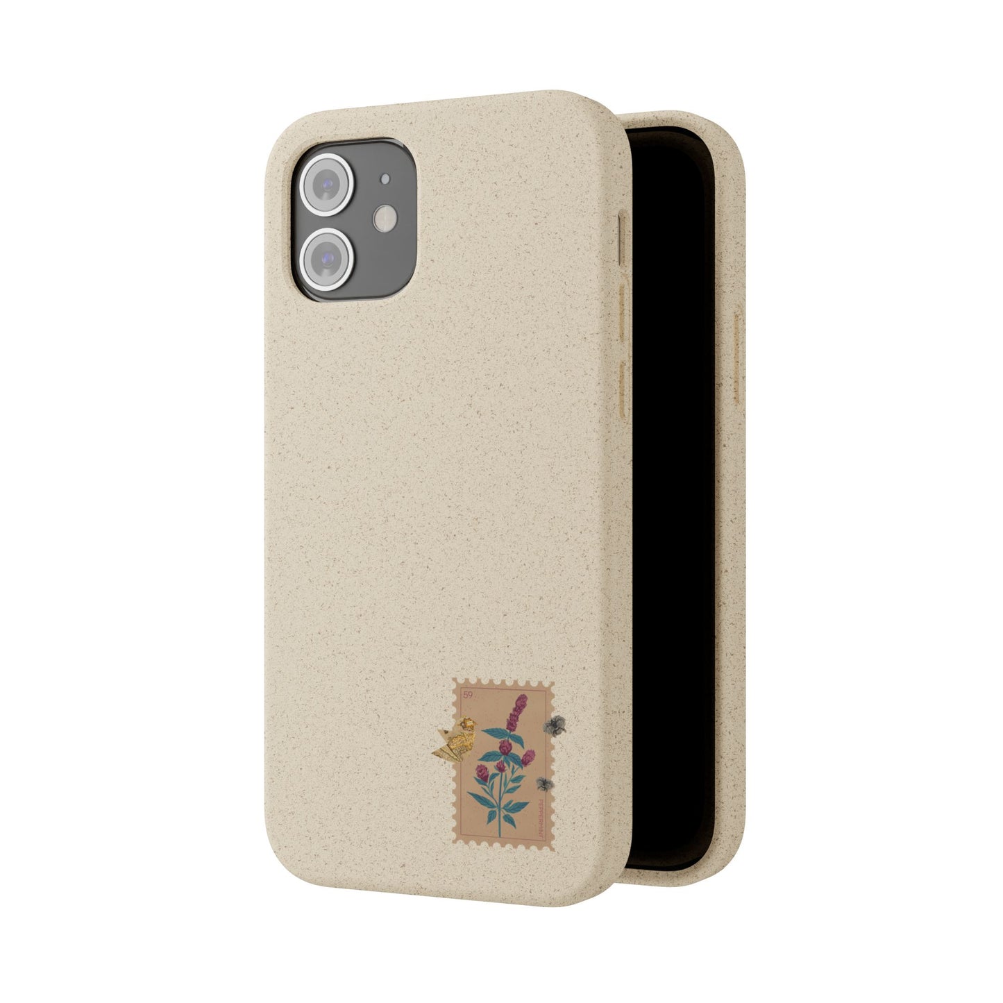Timbre Menthe Poivrée Coque de Téléphone en Bambou Biodégradable