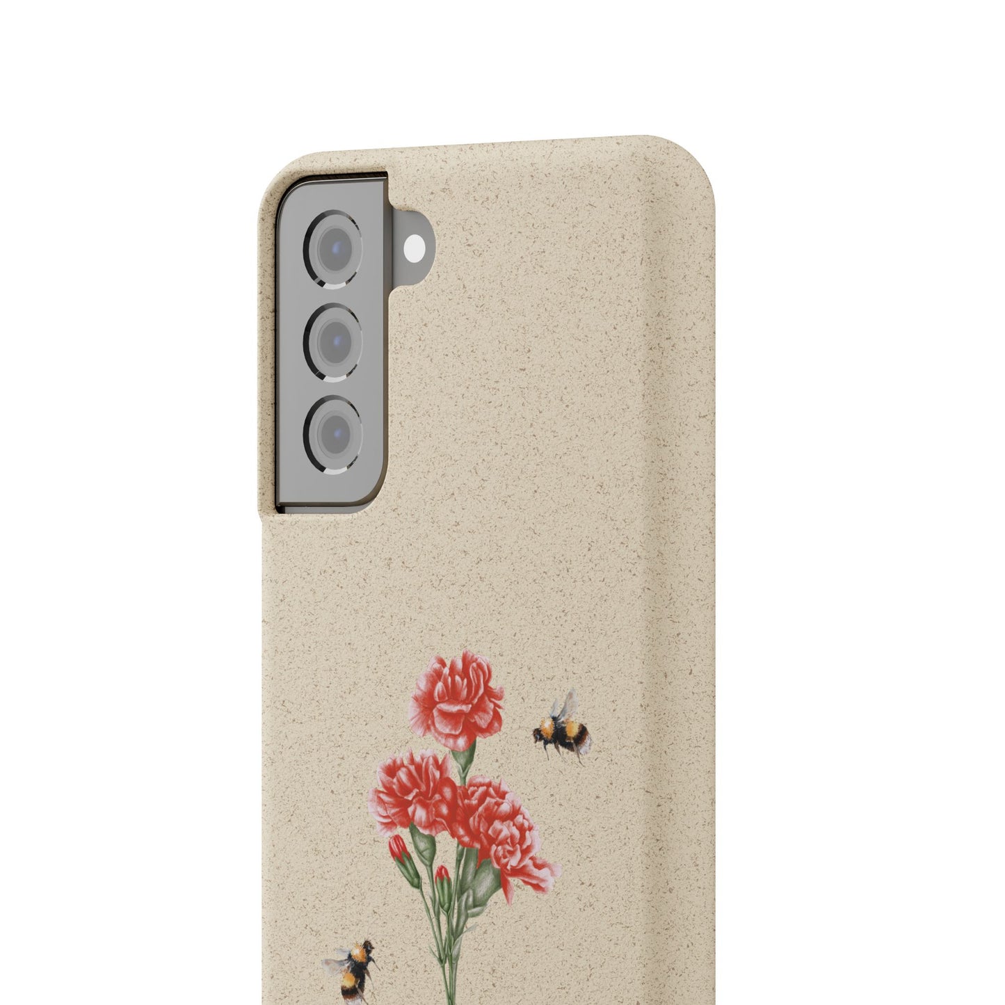 Red Carnations Biodegradable Bamboo Phone Case