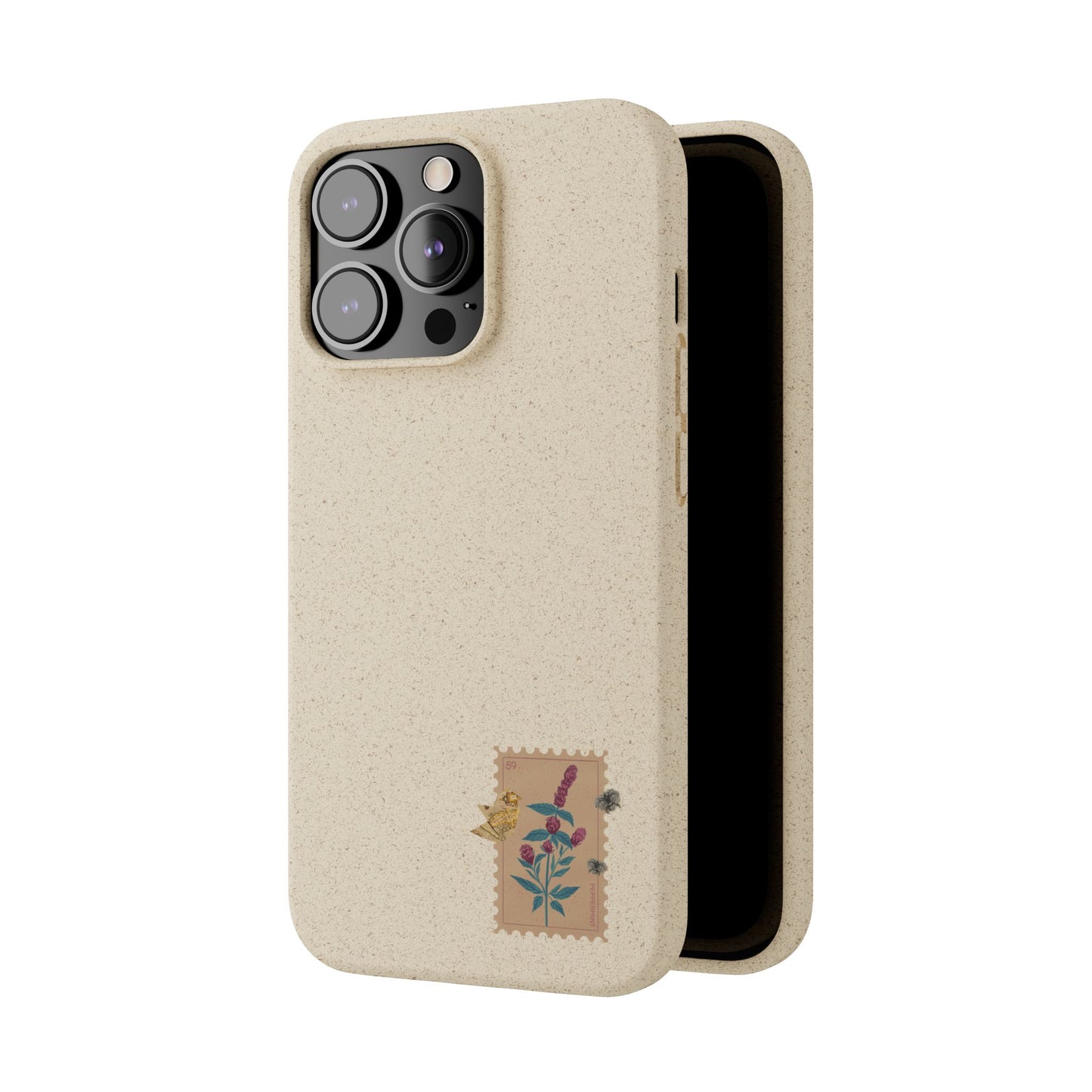 Timbre Menthe Poivrée Coque de Téléphone en Bambou Biodégradable