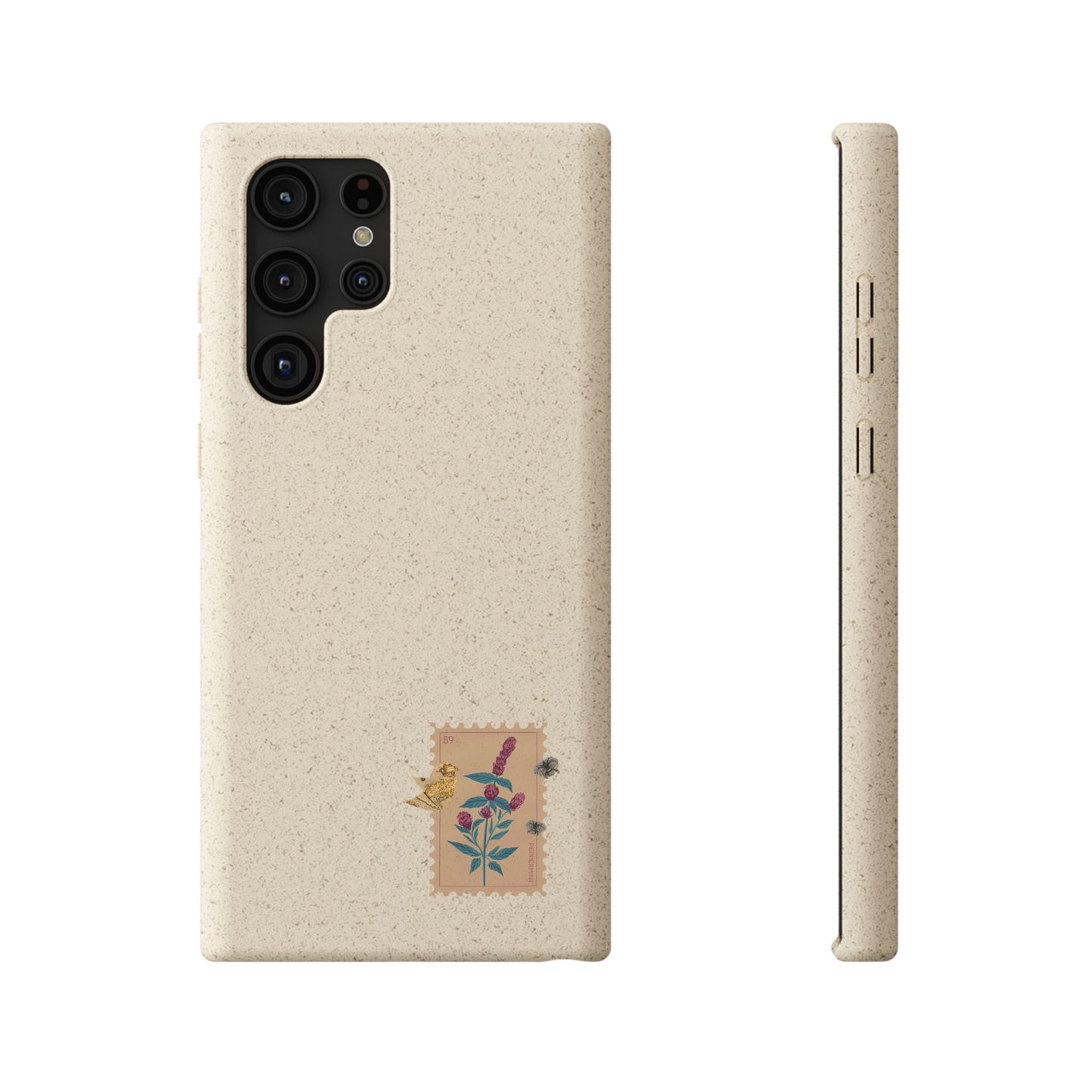 Timbre Menthe Poivrée Coque de Téléphone en Bambou Biodégradable