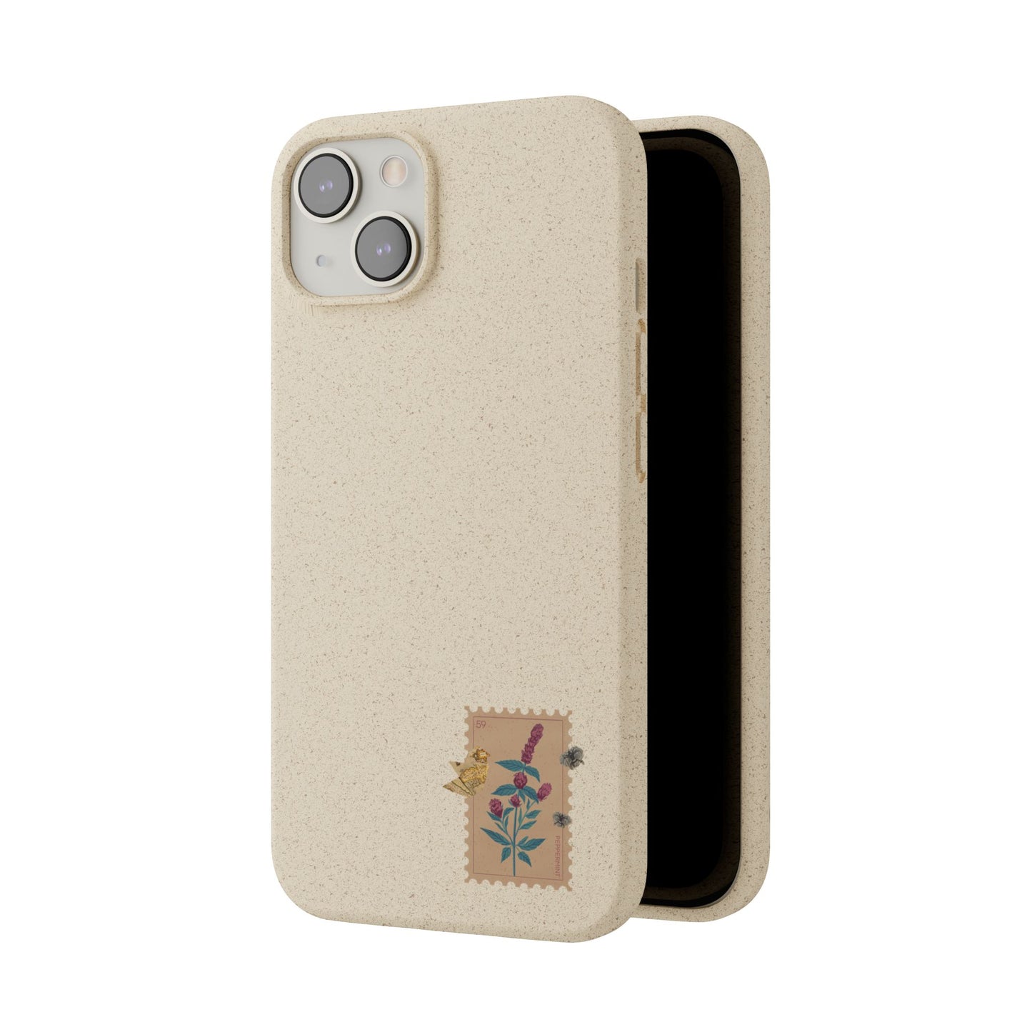 Timbre Menthe Poivrée Coque de Téléphone en Bambou Biodégradable