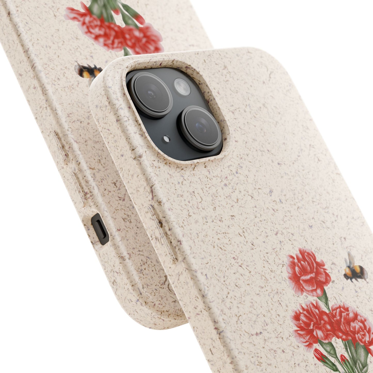Red Carnations Biodegradable Bamboo Phone Case