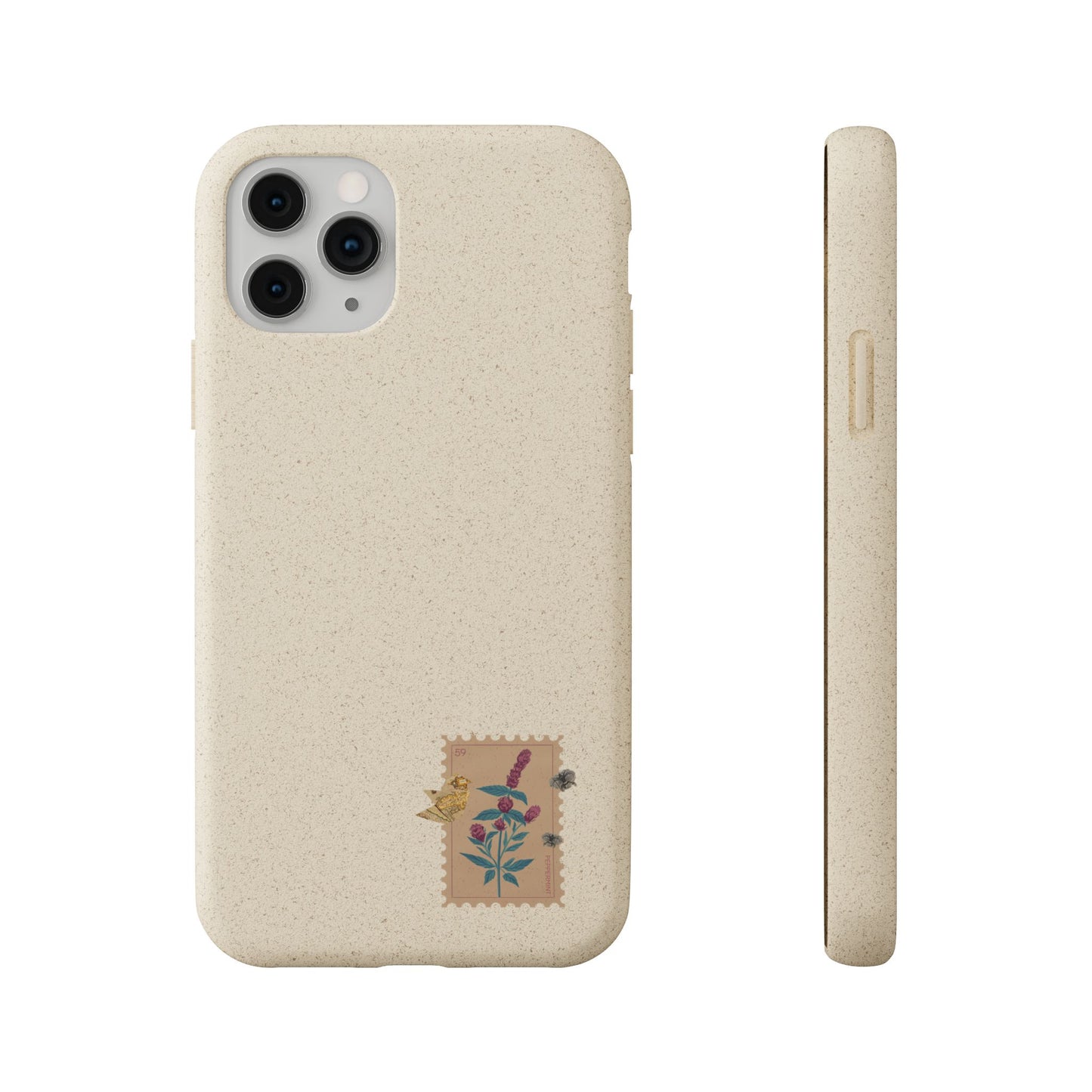Timbre Menthe Poivrée Coque de Téléphone en Bambou Biodégradable