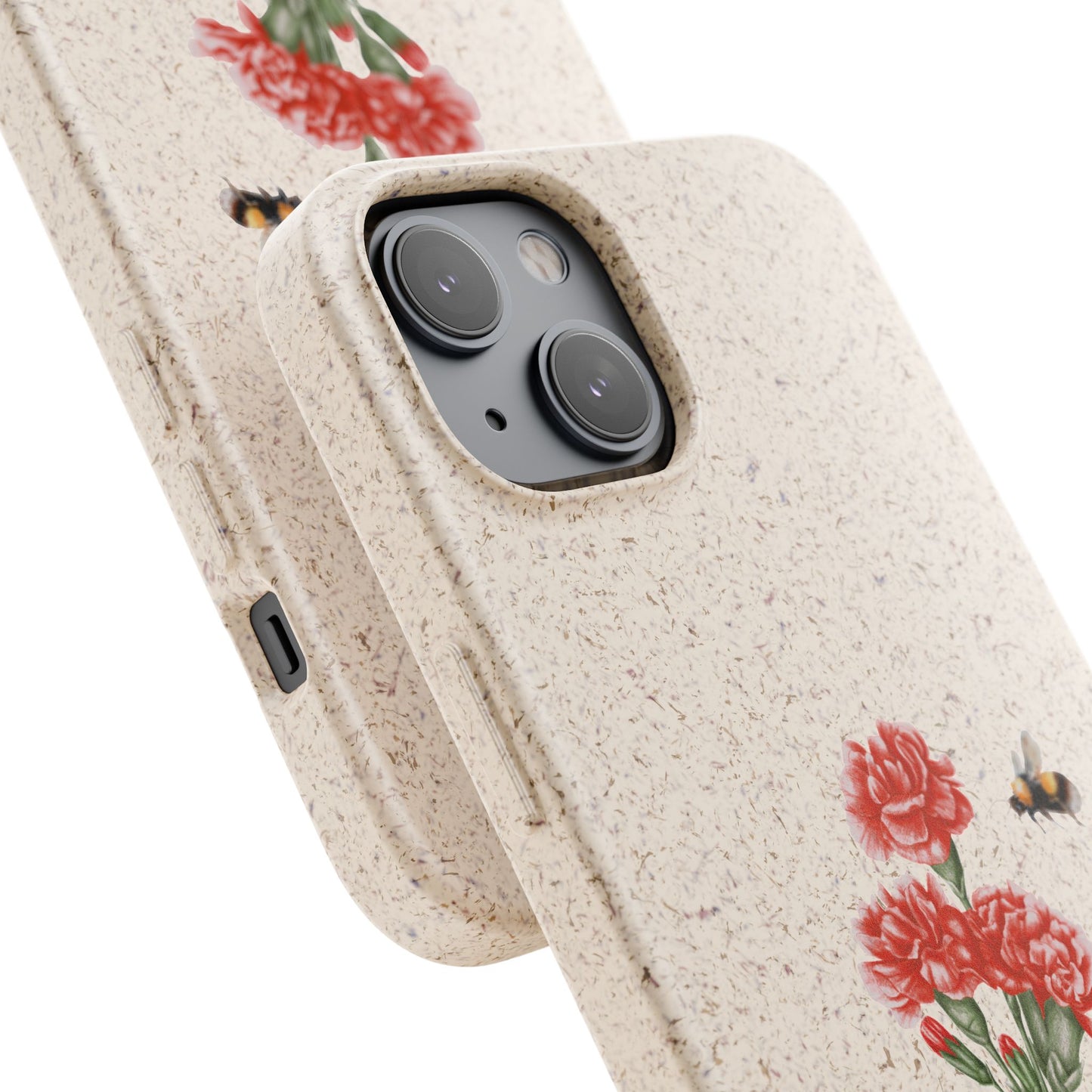 Red Carnations Biodegradable Bamboo Phone Case