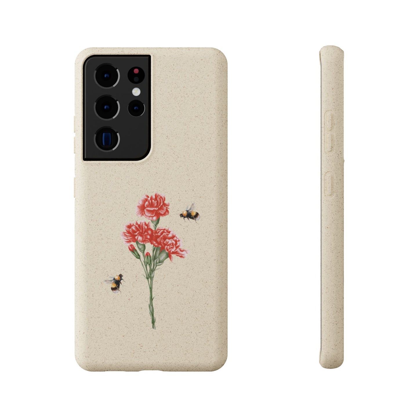 Red Carnations Biodegradable Bamboo Phone Case