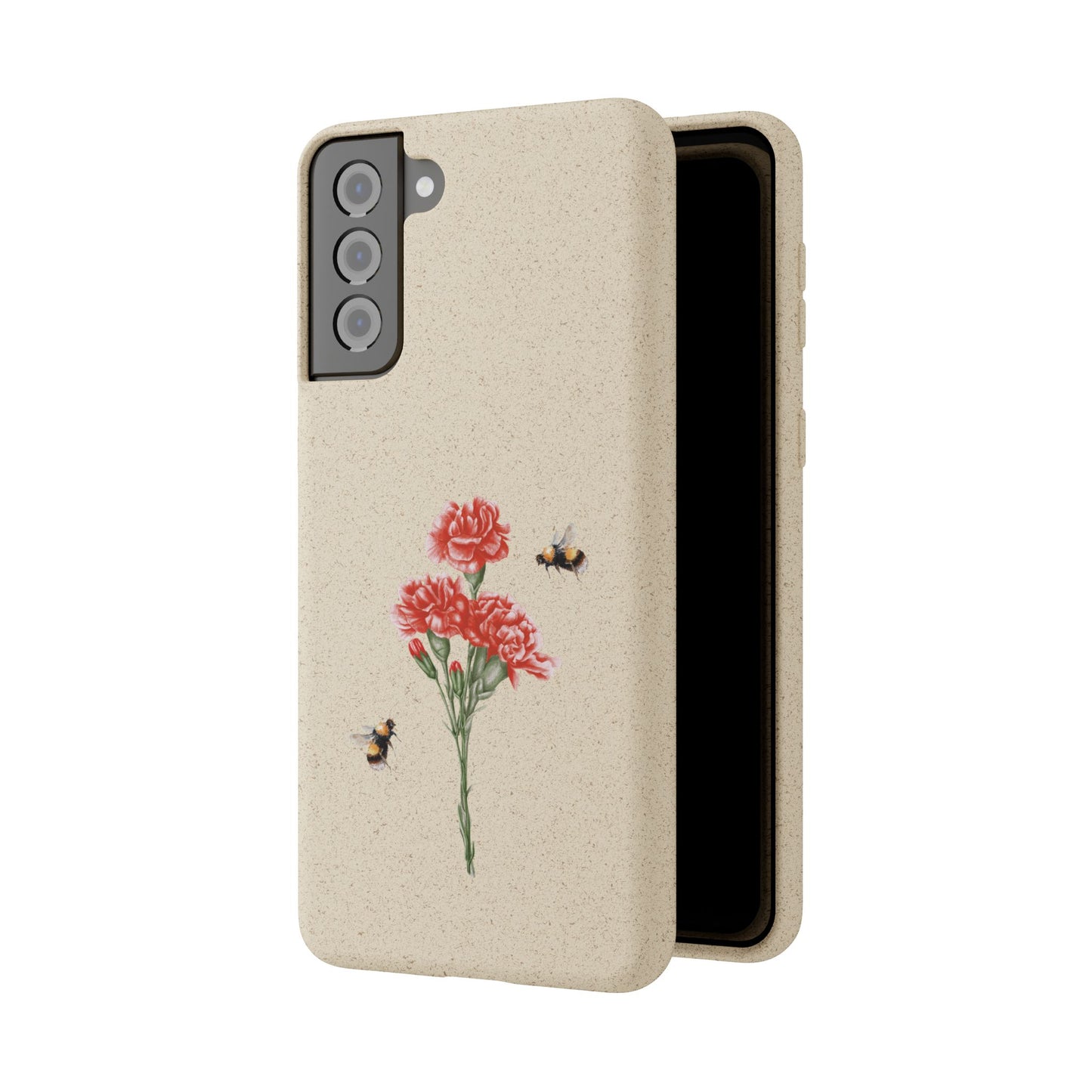 Red Carnations Biodegradable Bamboo Phone Case