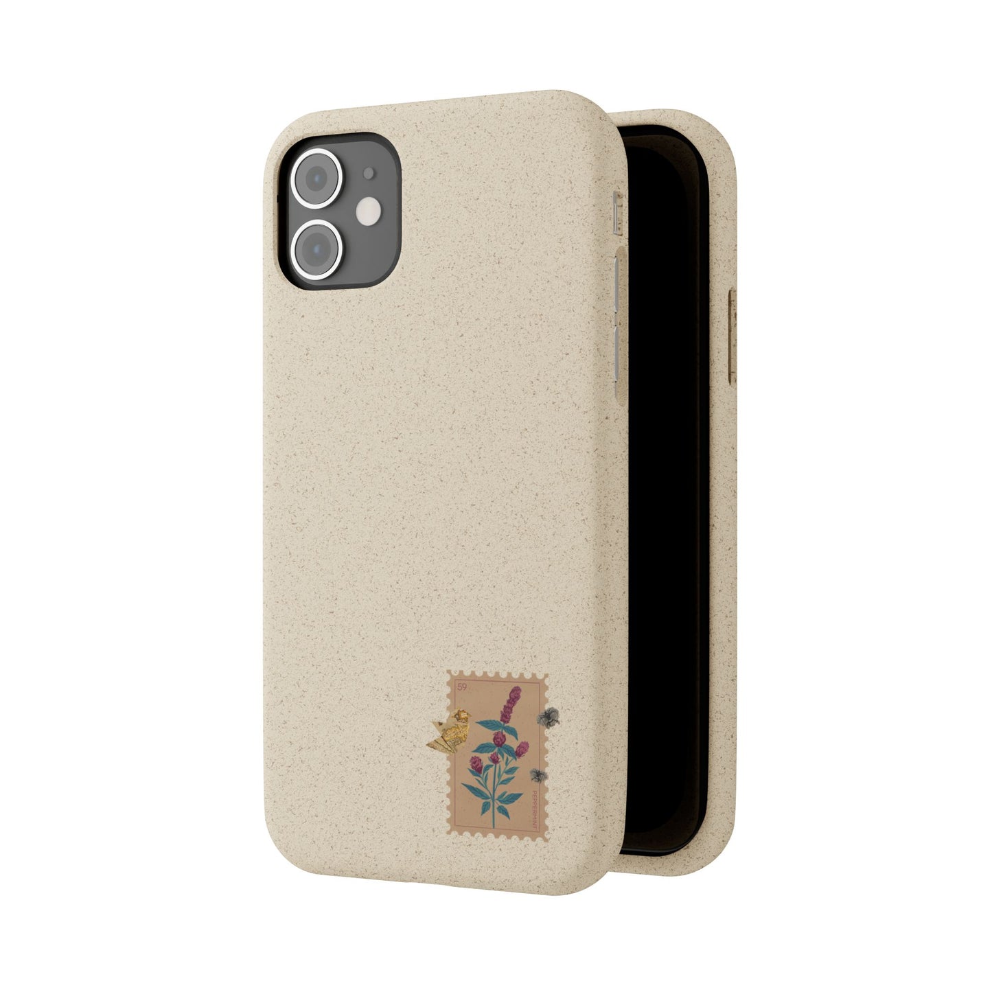 Timbre Menthe Poivrée Coque de Téléphone en Bambou Biodégradable