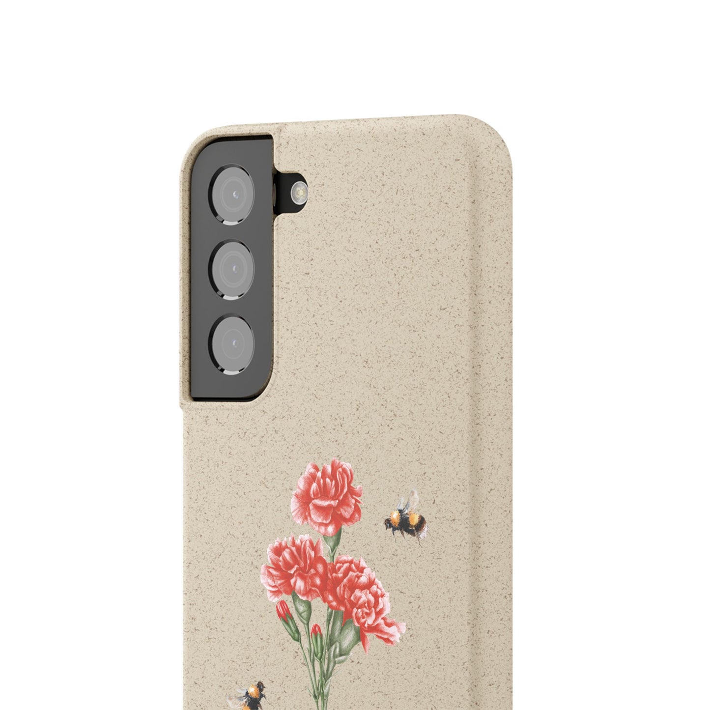 Red Carnations Biodegradable Bamboo Phone Case