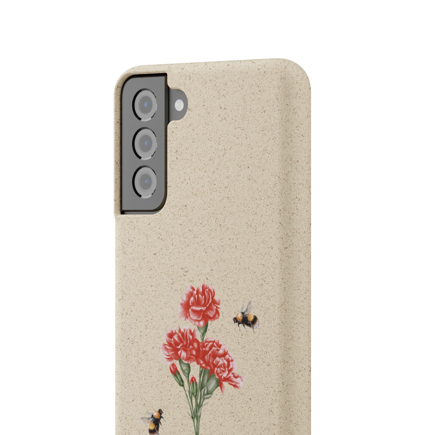 Red Carnations Biodegradable Bamboo Phone Case