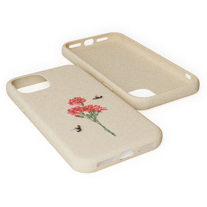 Red Carnations Biodegradable Bamboo Phone Case
