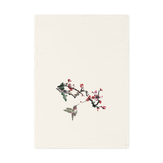 Plum Blossoms Organic Cotton Tea Towel