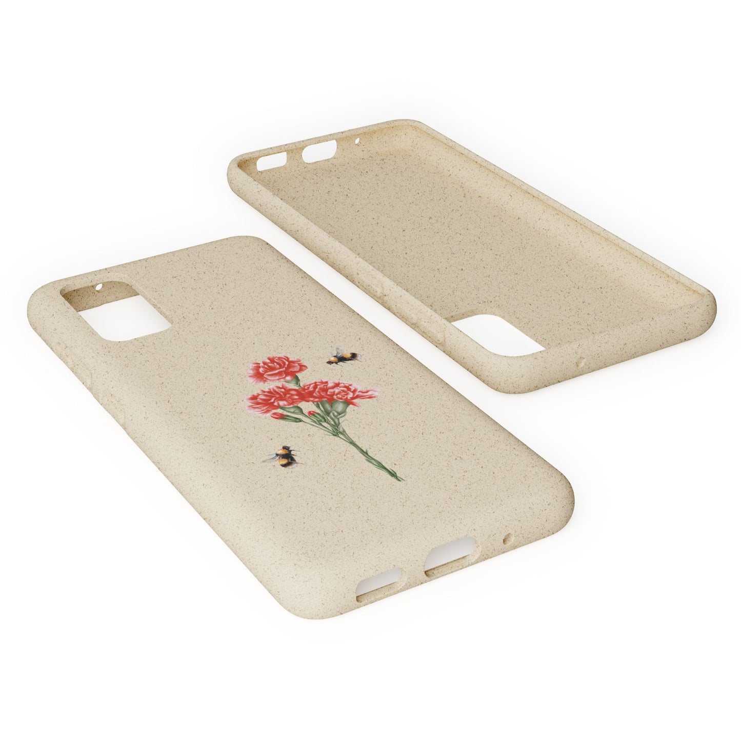 Red Carnations Biodegradable Bamboo Phone Case