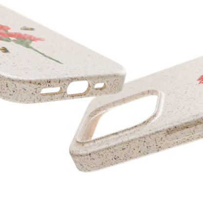 Red Carnations Biodegradable Bamboo Phone Case